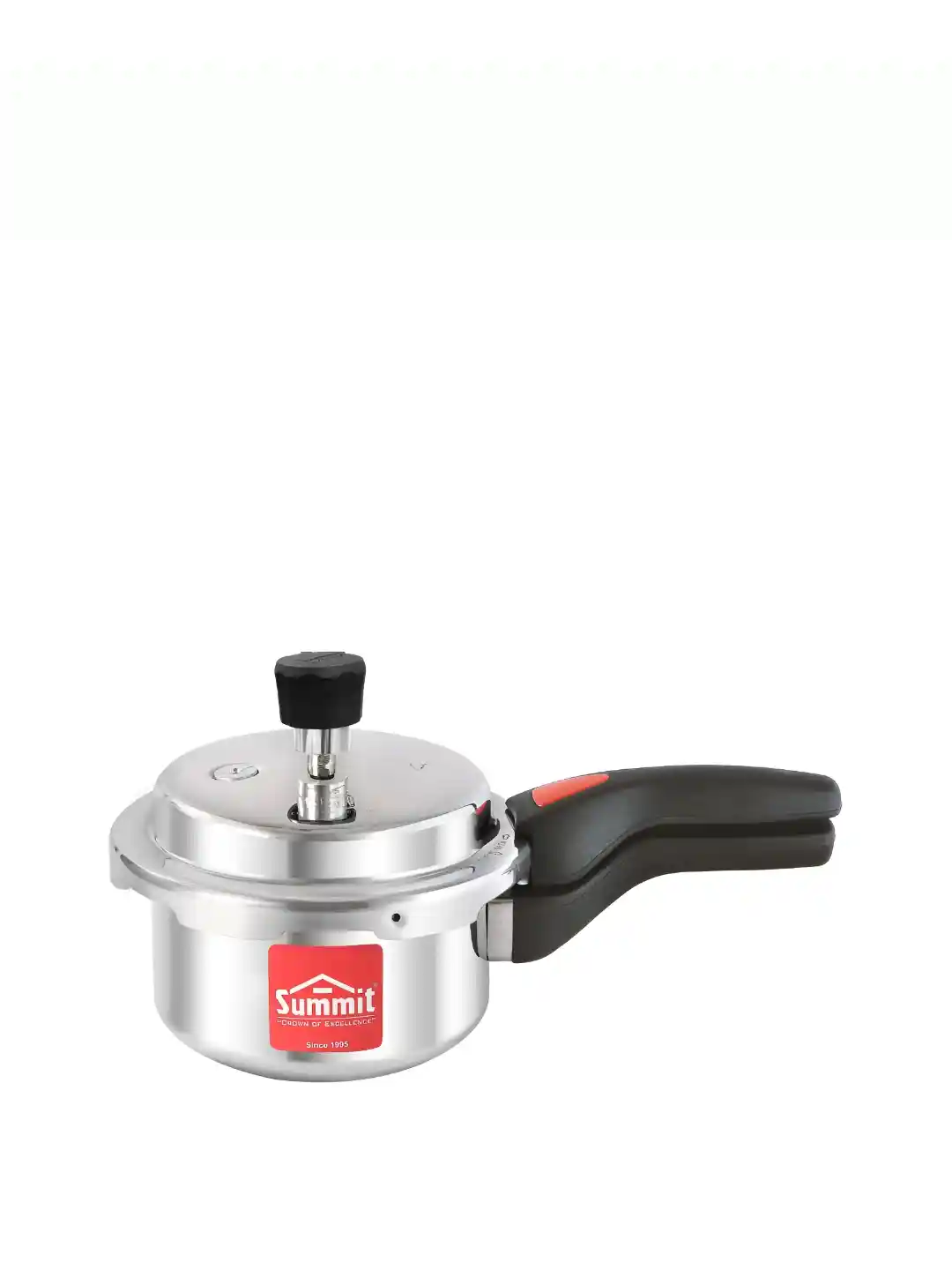SUMMIT Supreme Silver Aluminium Induction Base Outer Lid Pressure Cooker-1 L
