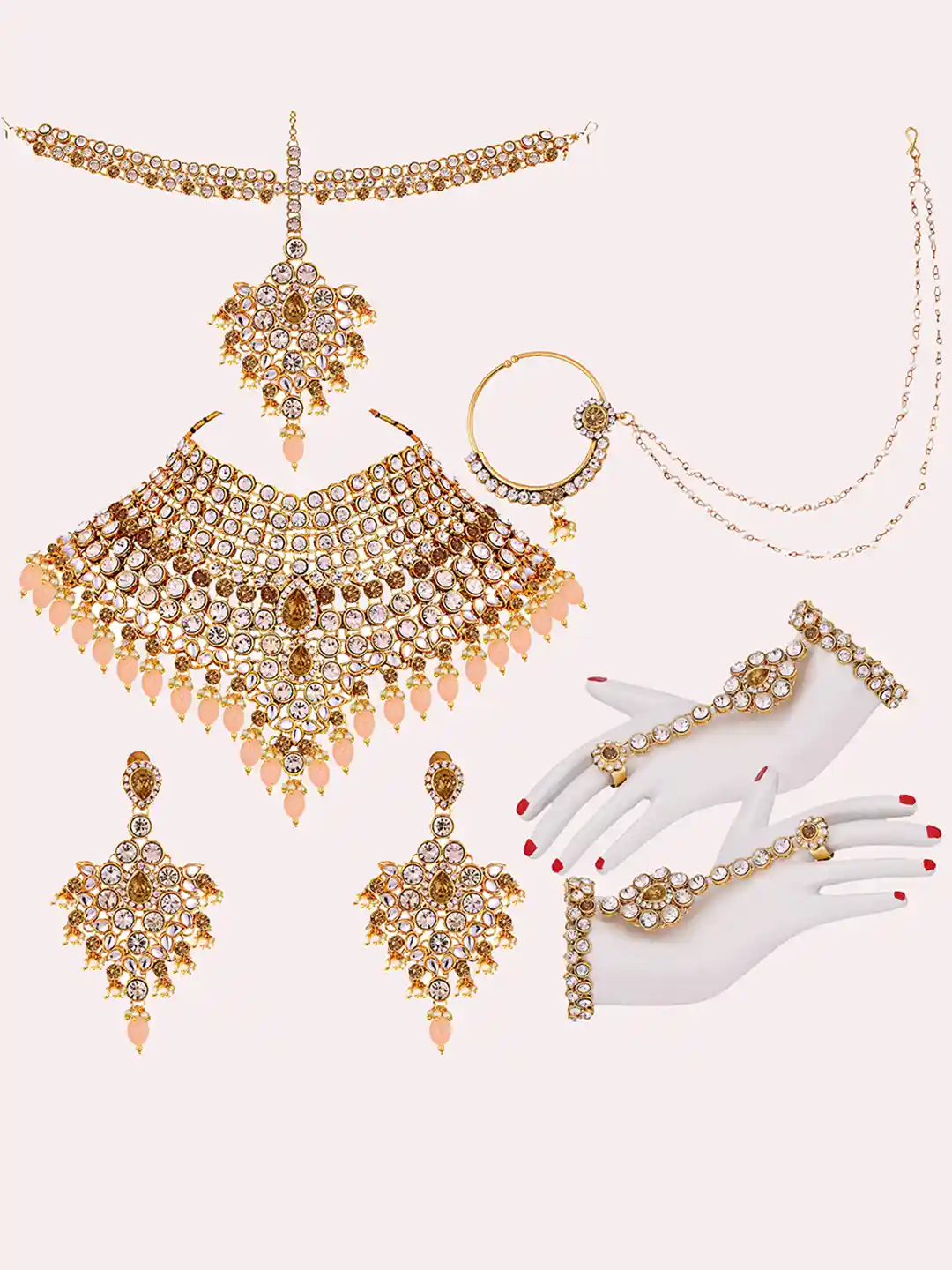 Buy LUCKY JEWELLERY Gold-Plated Bridal Jewellery Set Jewellery