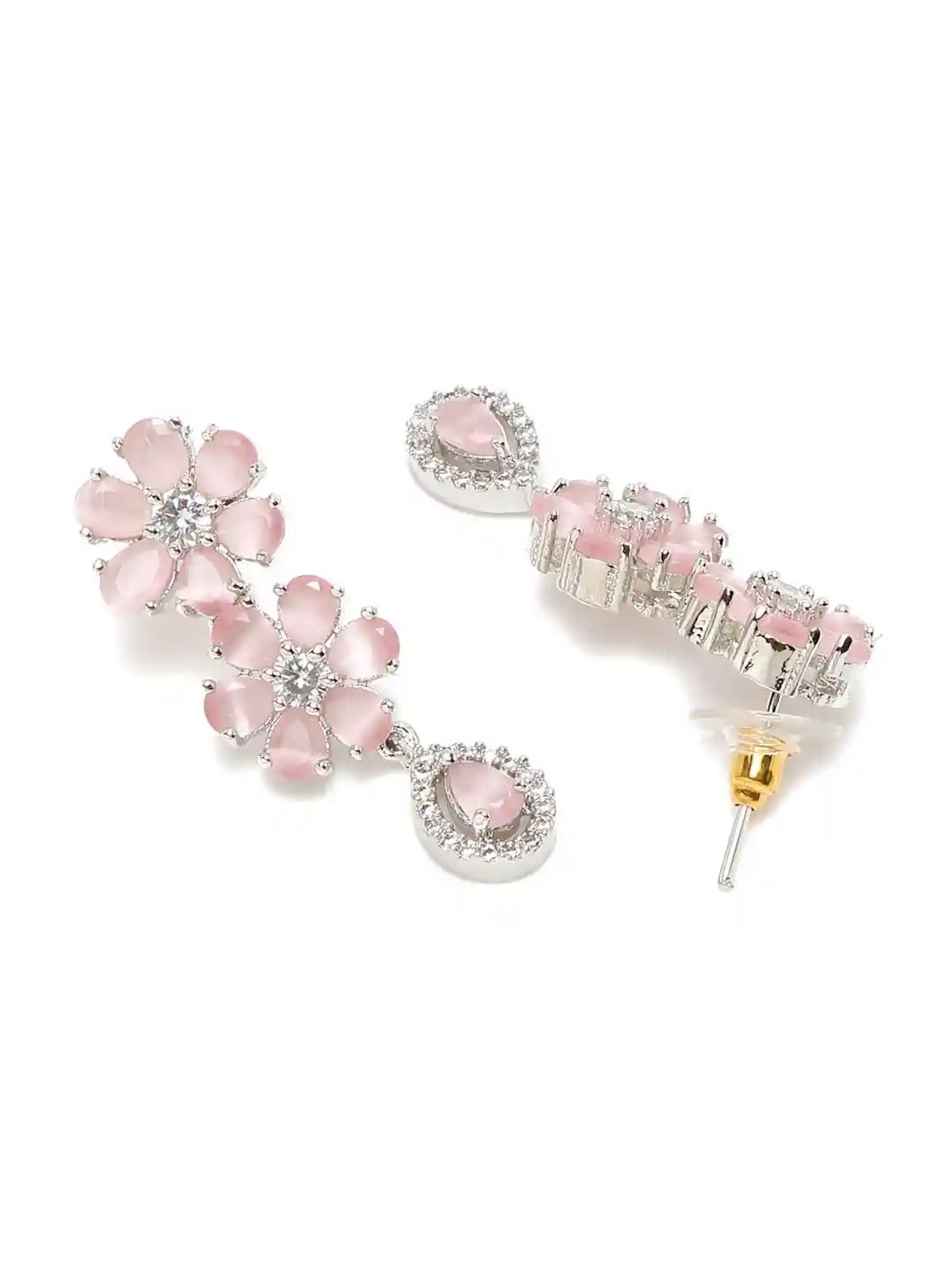 Buy YouBella Silver-Plated American Diamond Studded Beaded