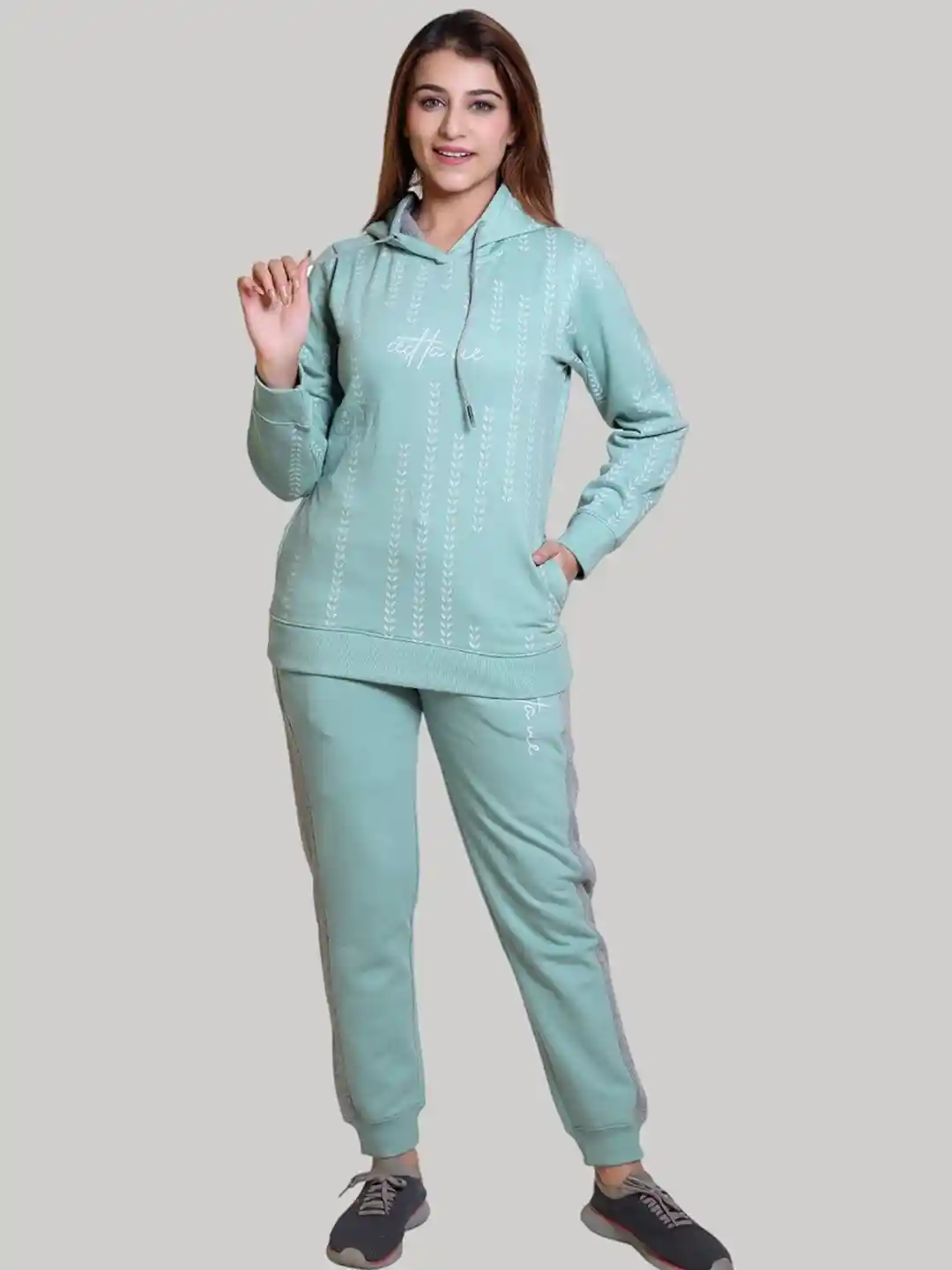 Buy WILD WEST Floral Printed Hooded Fleece Cotton Tracksuit