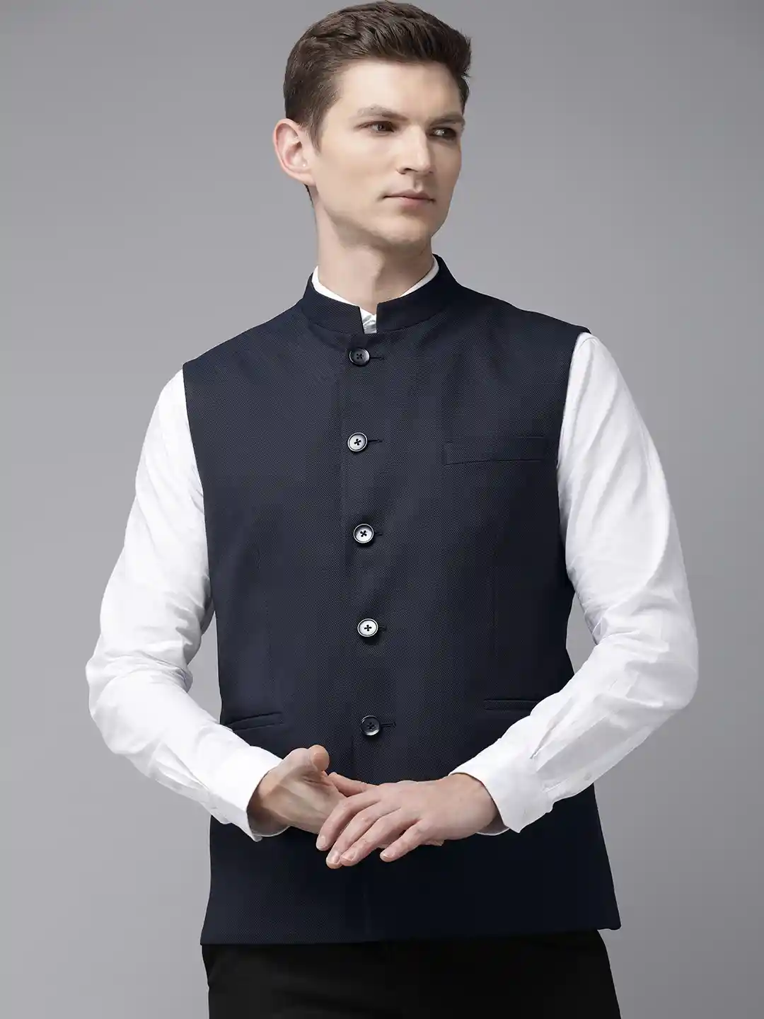 Buy Van Heusen Men Woven Design Reversible Nehru Jacket Nehru
