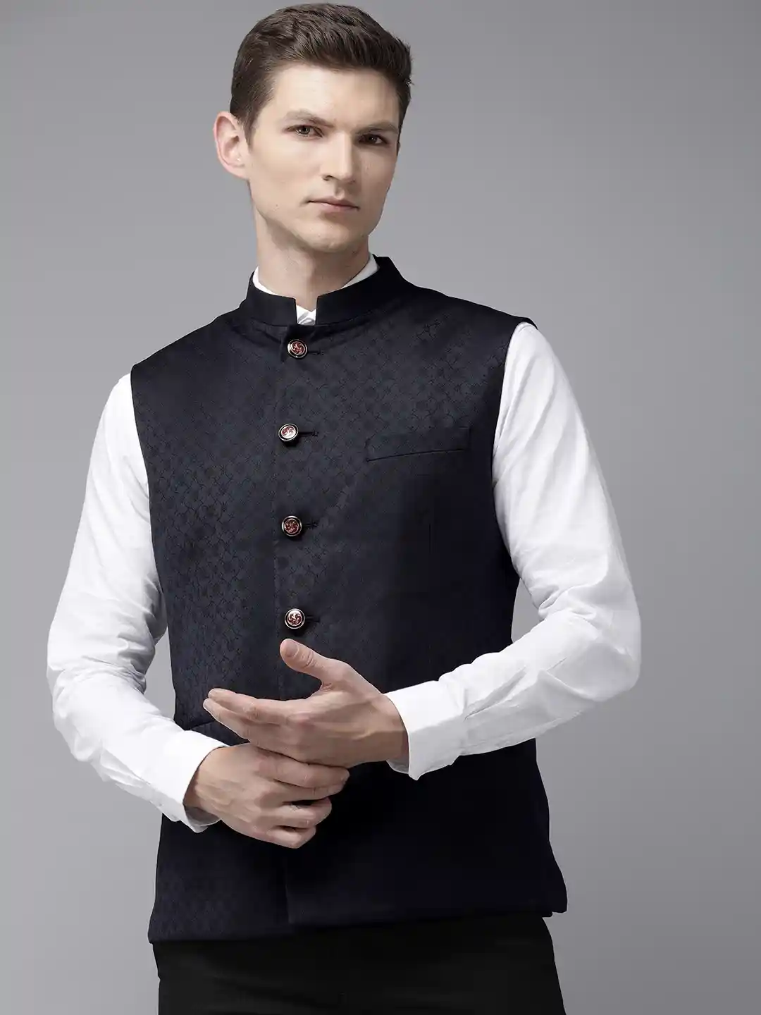 Buy Van Heusen Men Woven Design Reversible Nehru Jacket Nehru