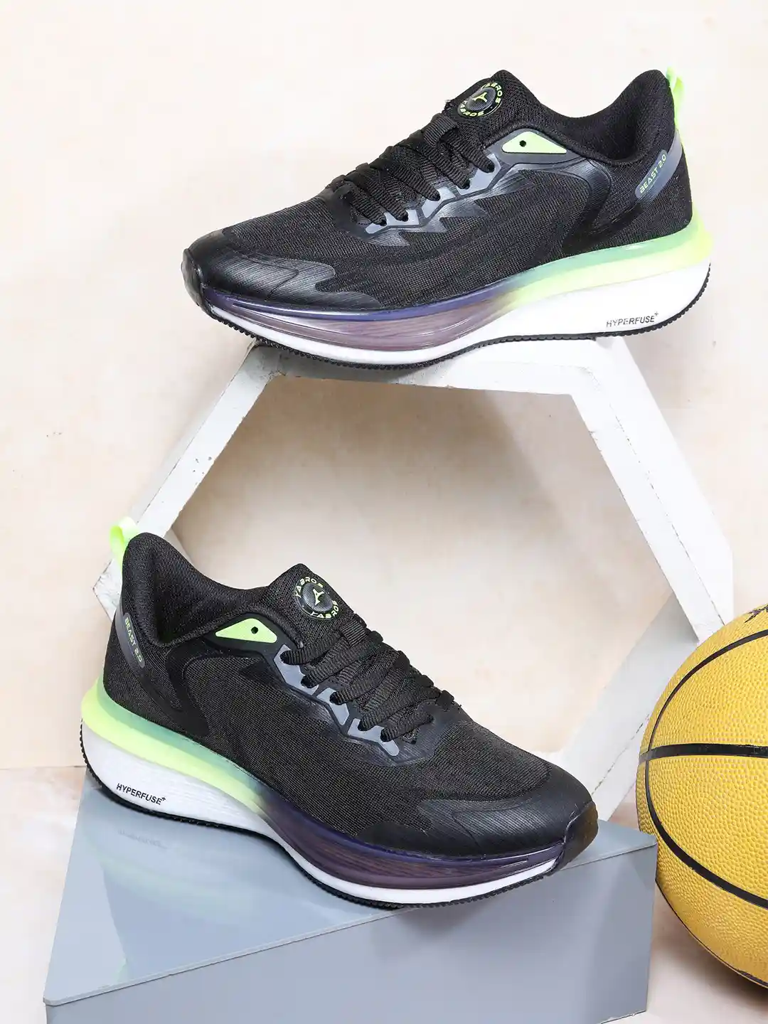 Buy ABROS Men Textured Lace Up Running Shoes Sports Shoes for - Main Image