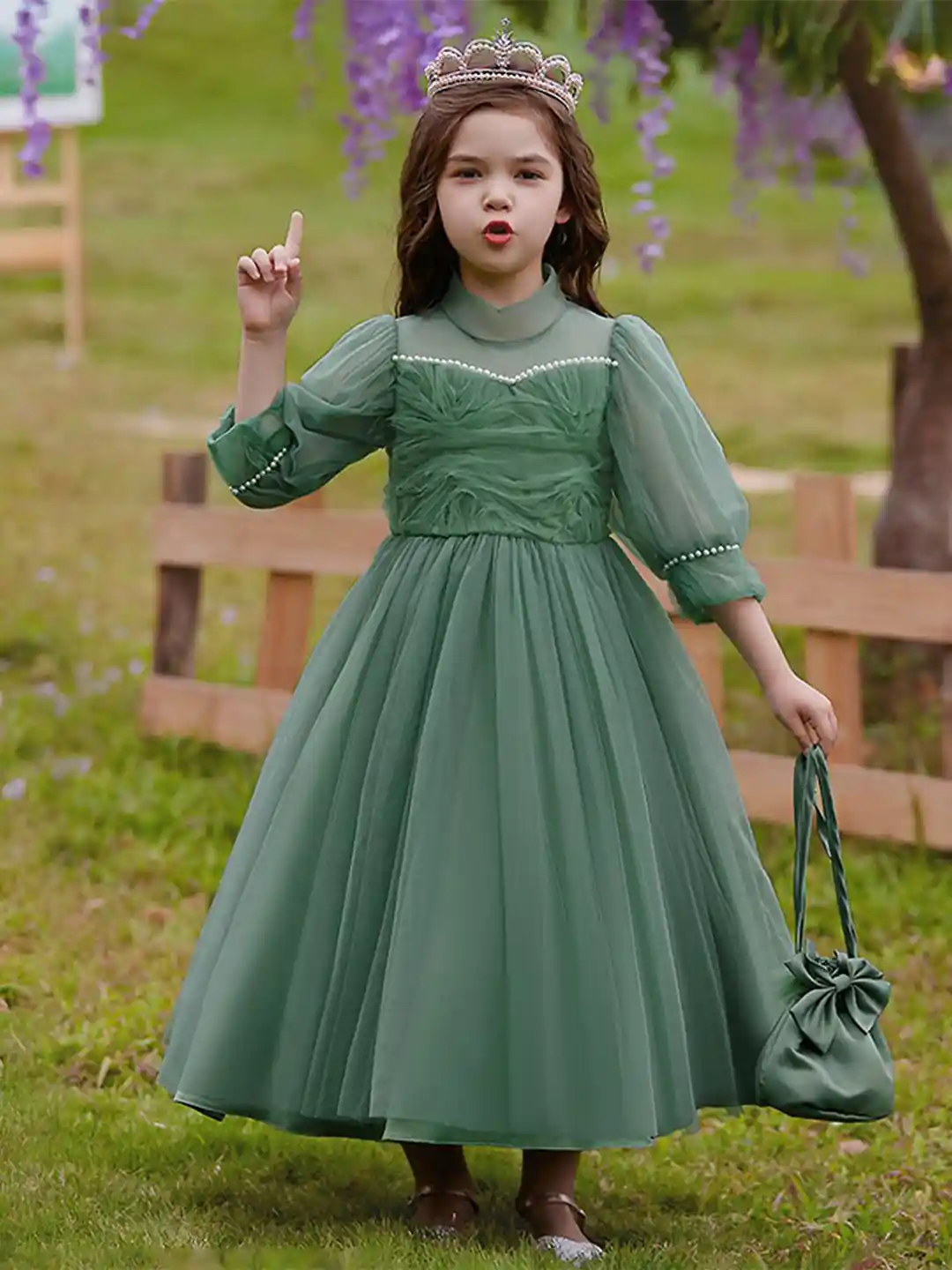 Neck Designer Dresses For Boys StyleCast Green Girls Self Design