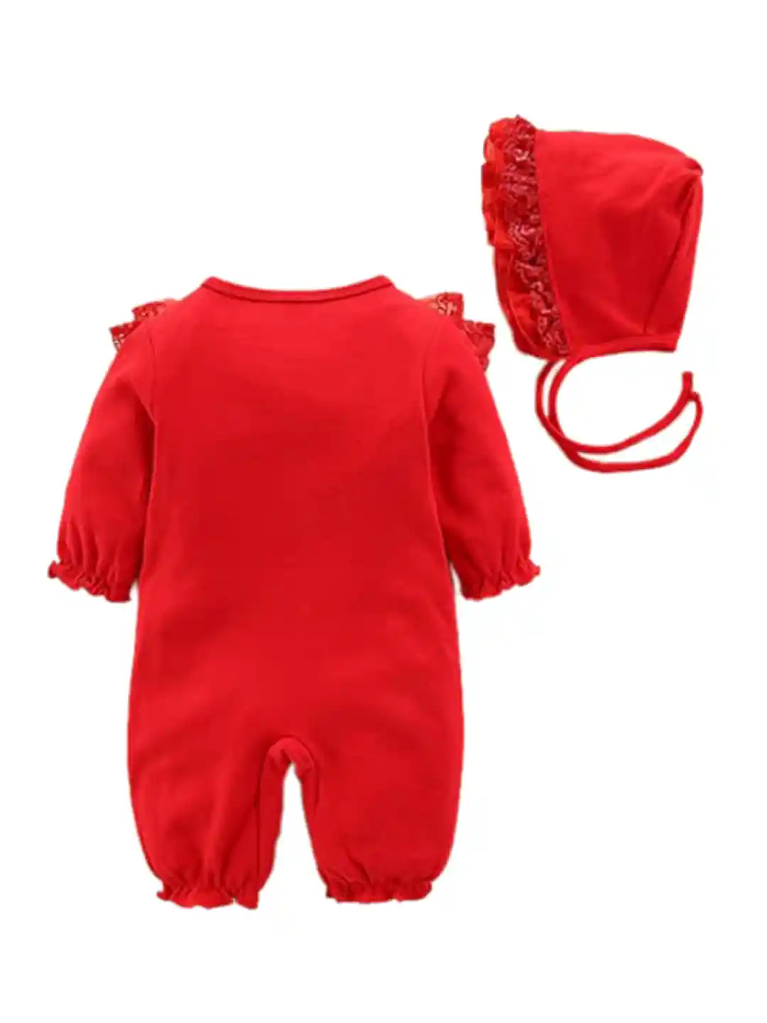 Buy StyleCast Red Infant Girls Self Designed Cotton Rompers With