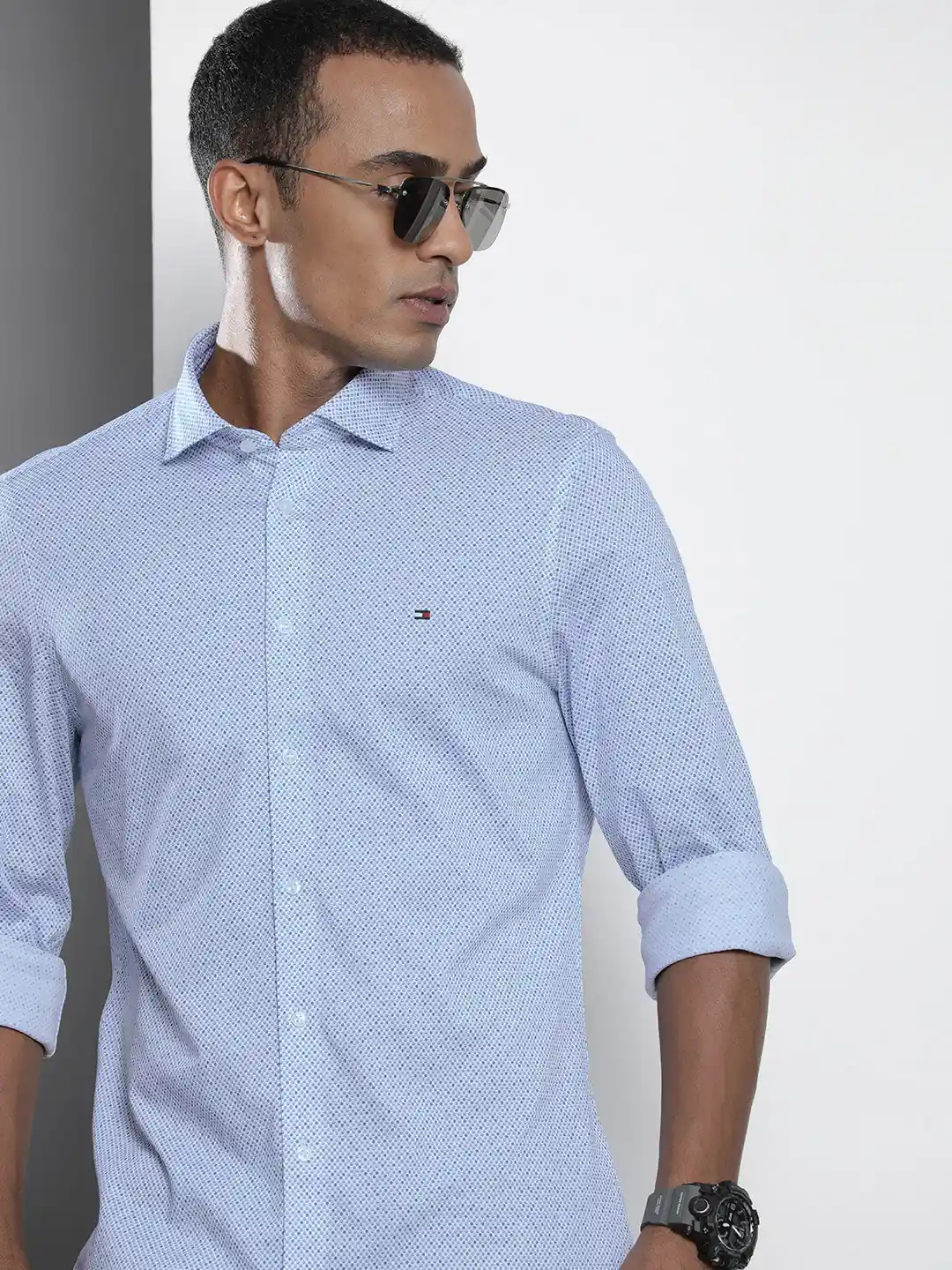 Tommy Hilfiger Men Pure Cotton Slim Fit Printed Casual Shirt