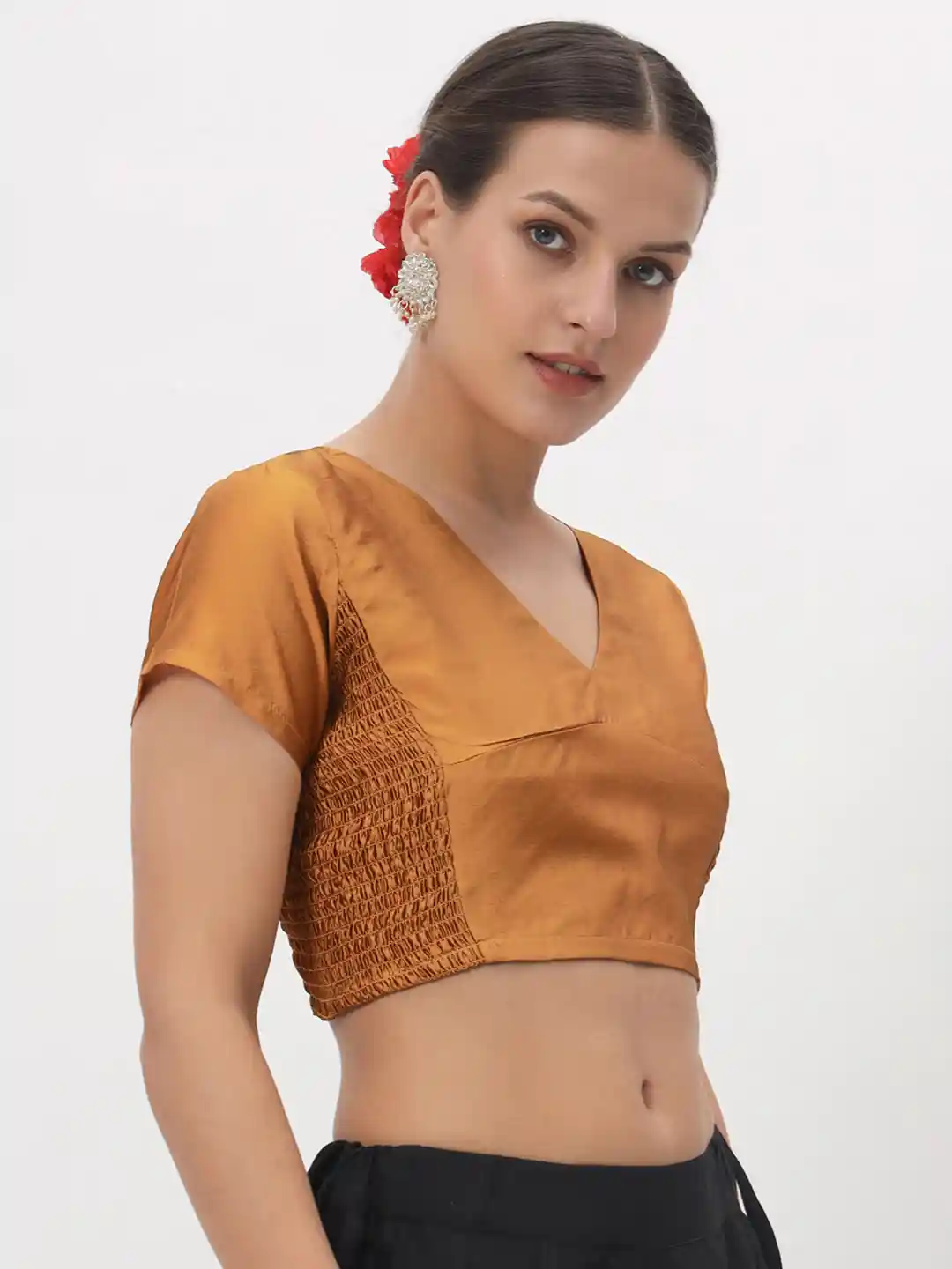 Readymade Stretchable Saree Blouse Online Studio Rasa V-Neck