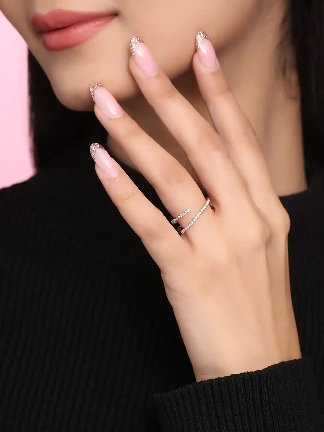 Buy 925 Sterling Silver Moissanite Studded Numerical Finger Ring