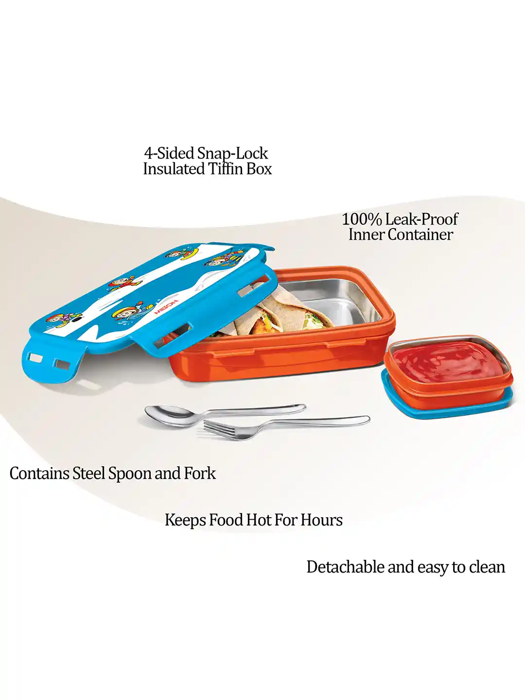 Buy Milton Steely Deluxe Mini Inner Steel Kids Tiffin Box 400 ml