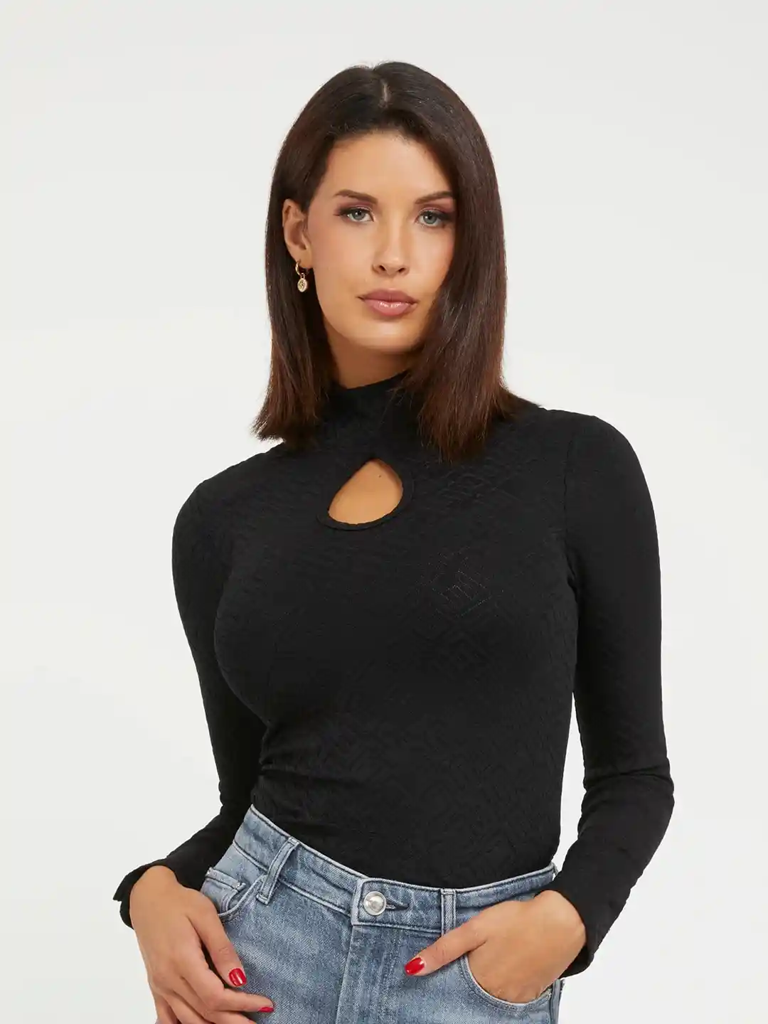 GUESS High Neck Long Sleeves Top