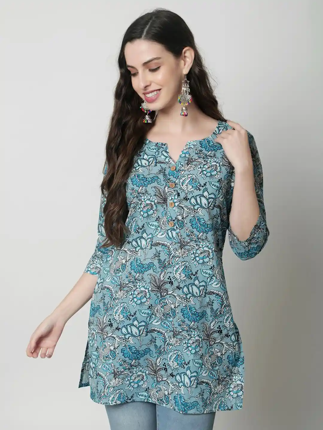 Buy KALINI Ethnic Motifs Printed Pure Cotton Kurti Kurtis for