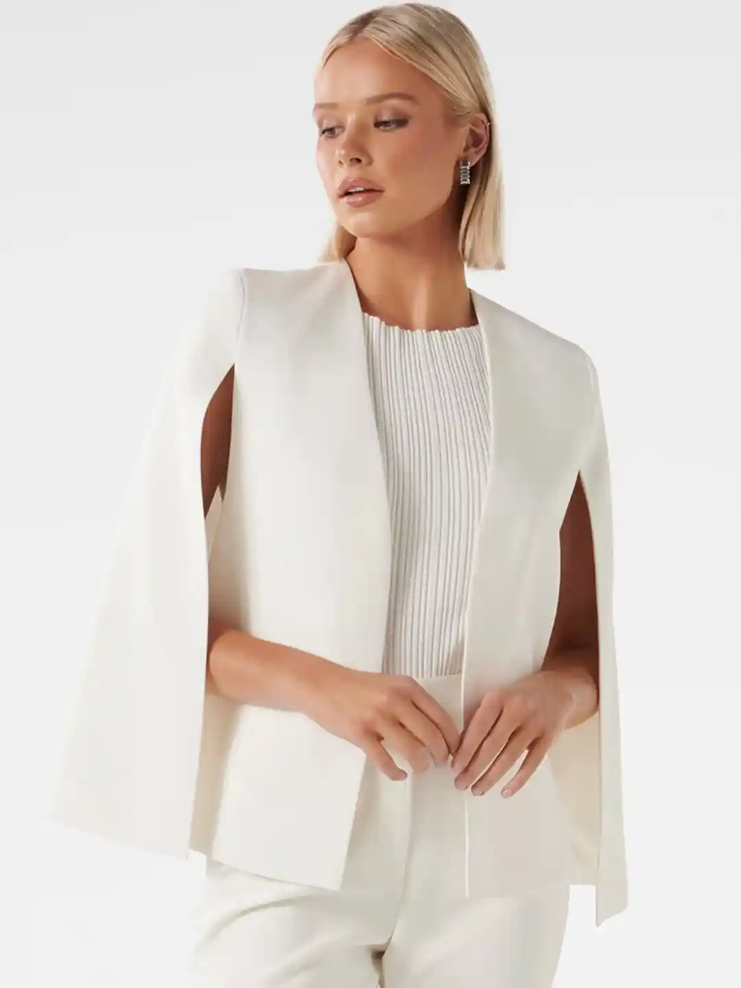 Buy Forever New Collarless Cape Jacket Jackets for Women