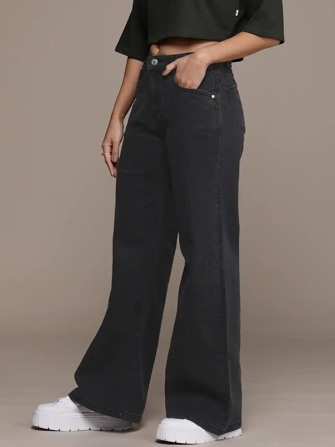 Buy The Roadster Life Women Wide Leg High-Rise Light Fade