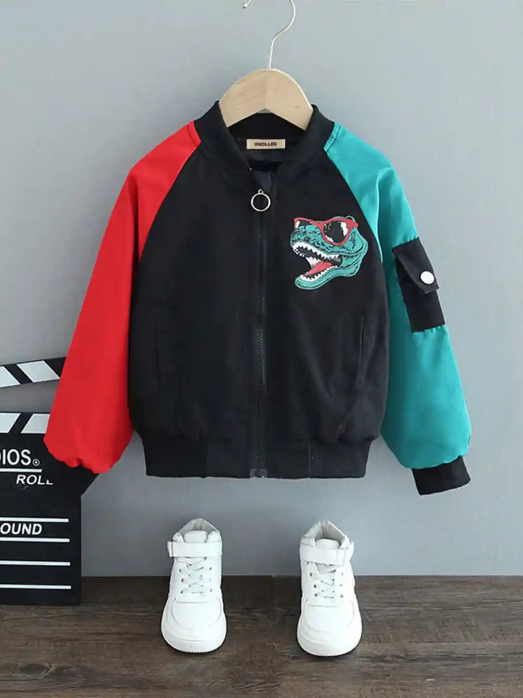 INCLUD Boys Colourblocked Lightweight Bomber Jacket