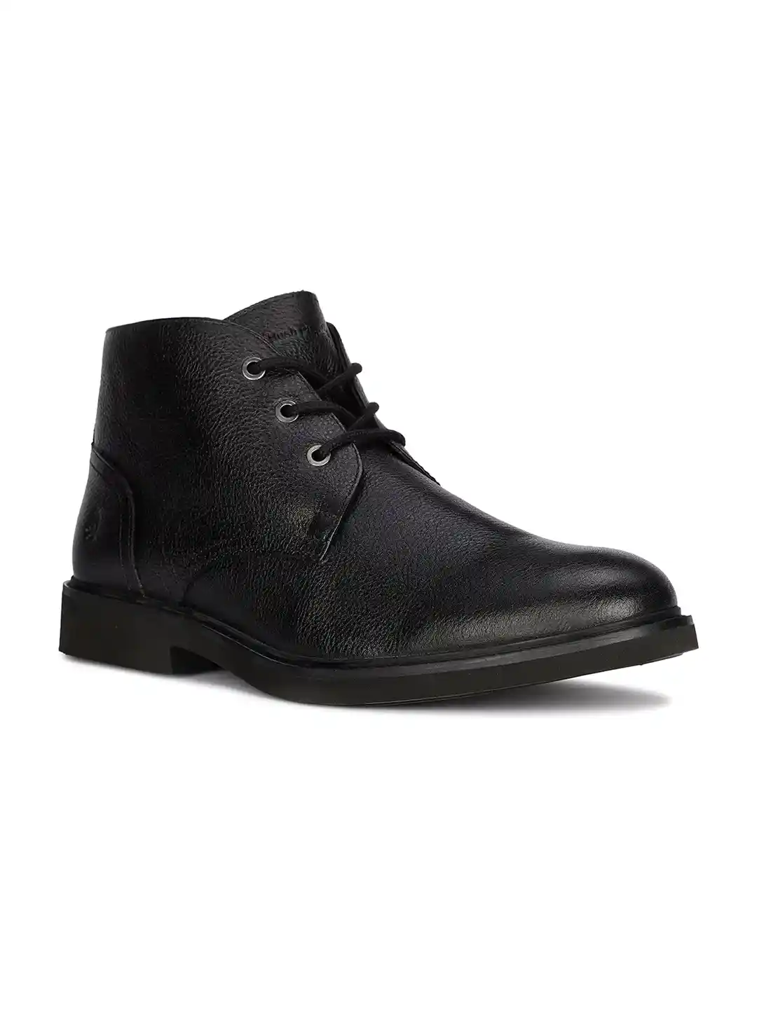 Buy Hush Puppies Black Men Round Toe Leather Boots Boots for Men