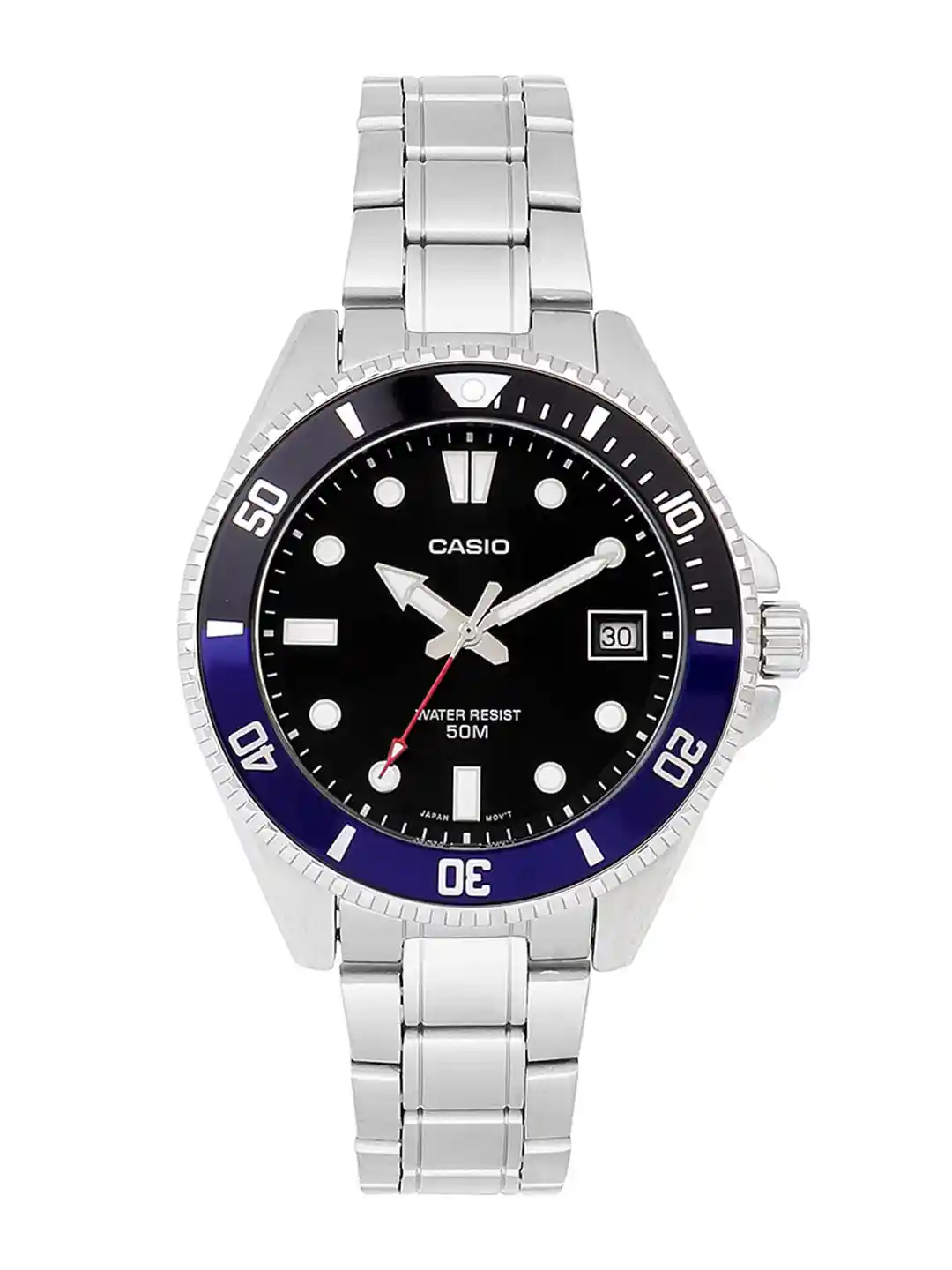 Buy CASIO Men Textured Dial Reset Time Analogue Calendar Watch