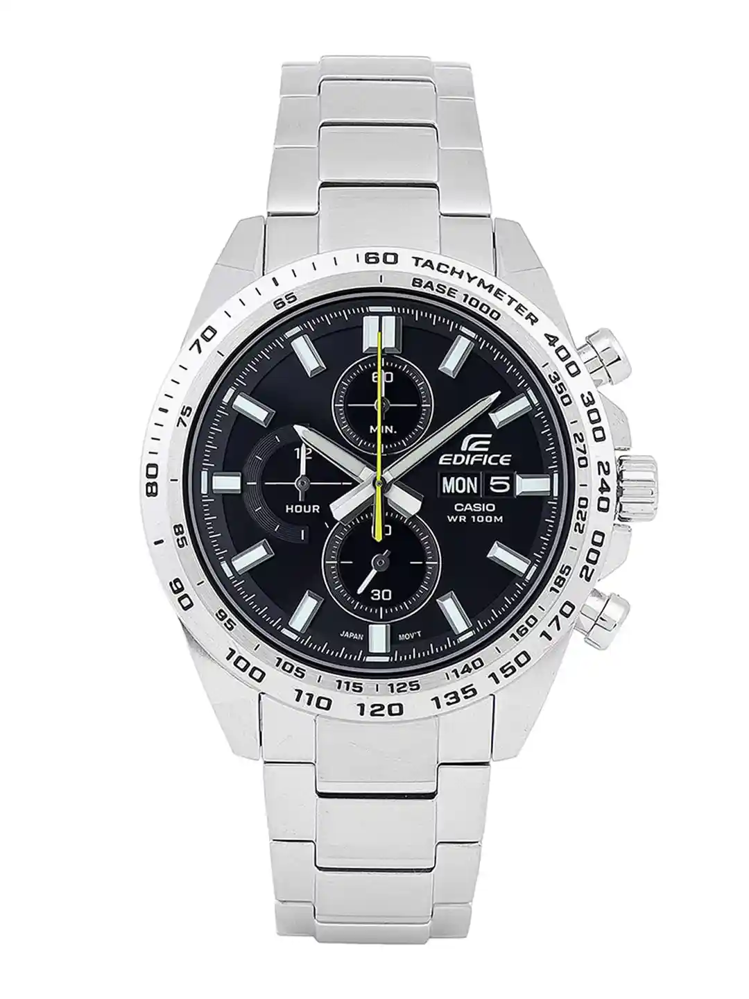 CASIO Men EDifice EFR-574D-1AVUDF Black Analog Dial Silver Stainless Steel  Band ED593