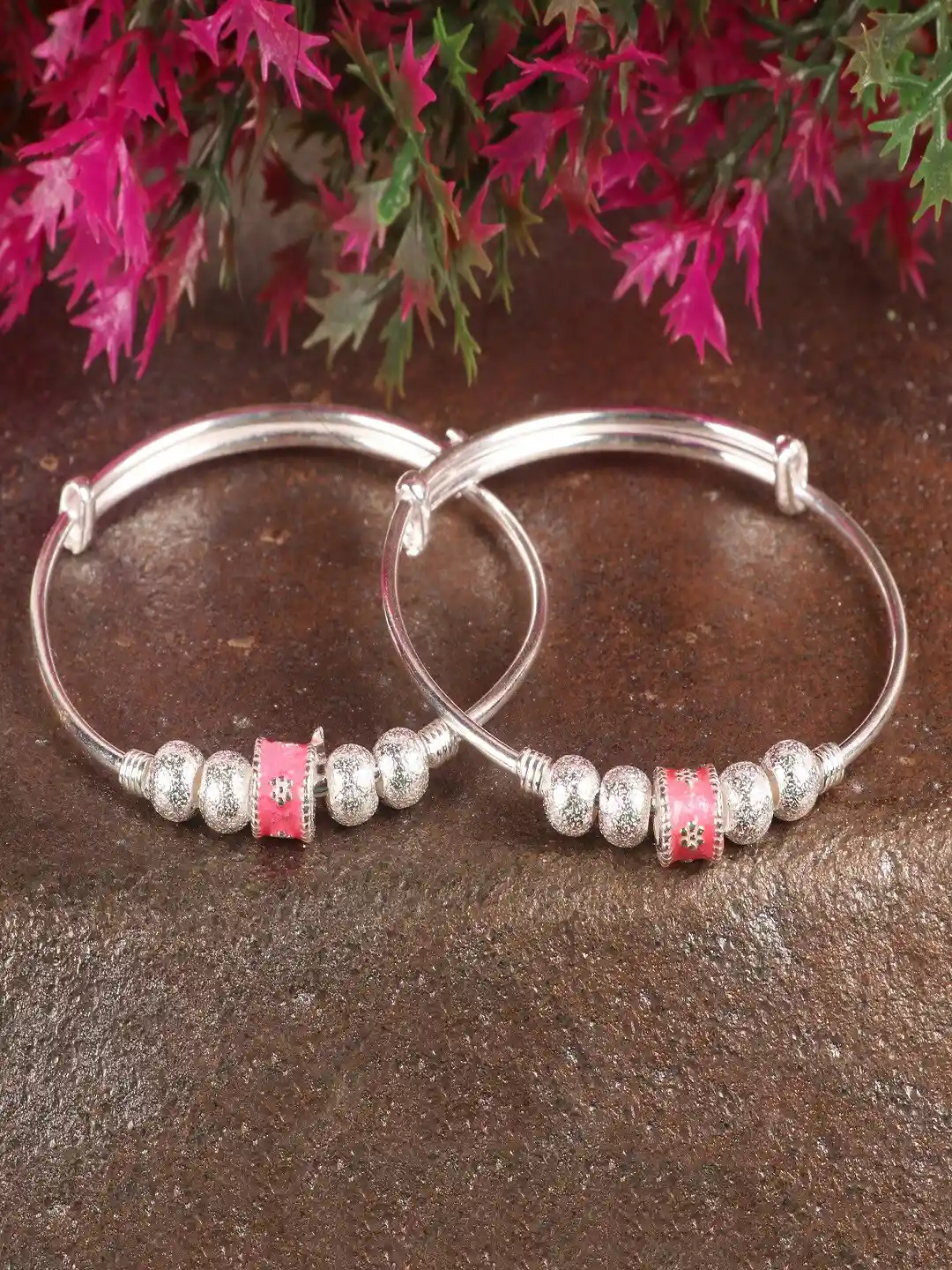 Silver Chest Kids 925 Sterling Silver Set Of Beaded Bangles