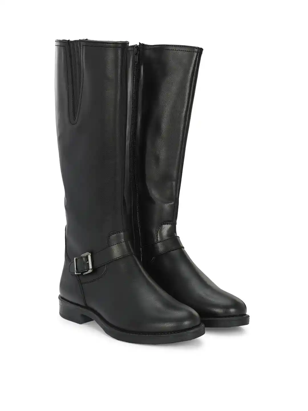 Buy Delize Women Vegan Leather Zip-Up High-Top Chelsea Boots