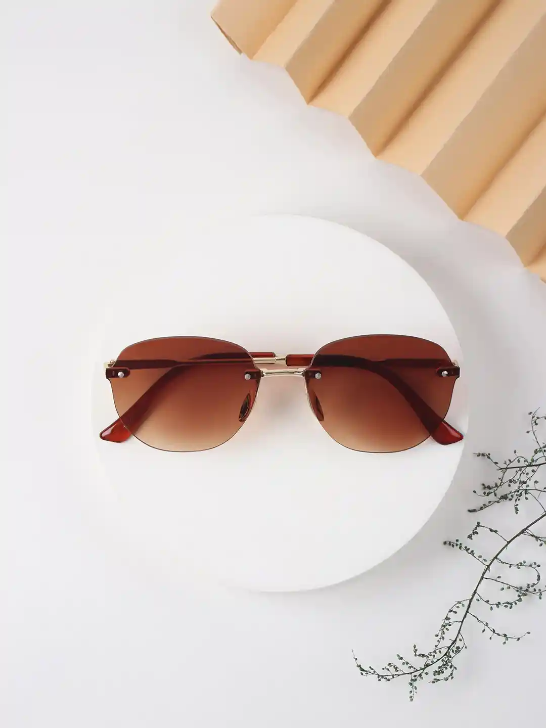 Round Sunglasses Buy Women Sunglasses Buy DressBerry Women Brown