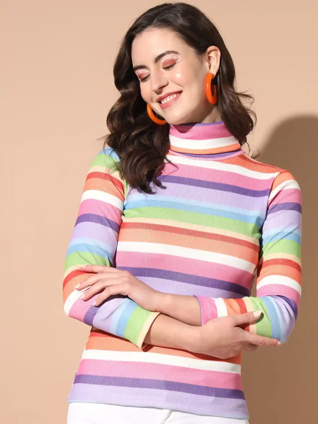 Buy BAESD Striped Turtle Neck Pullover Sweaters for Women