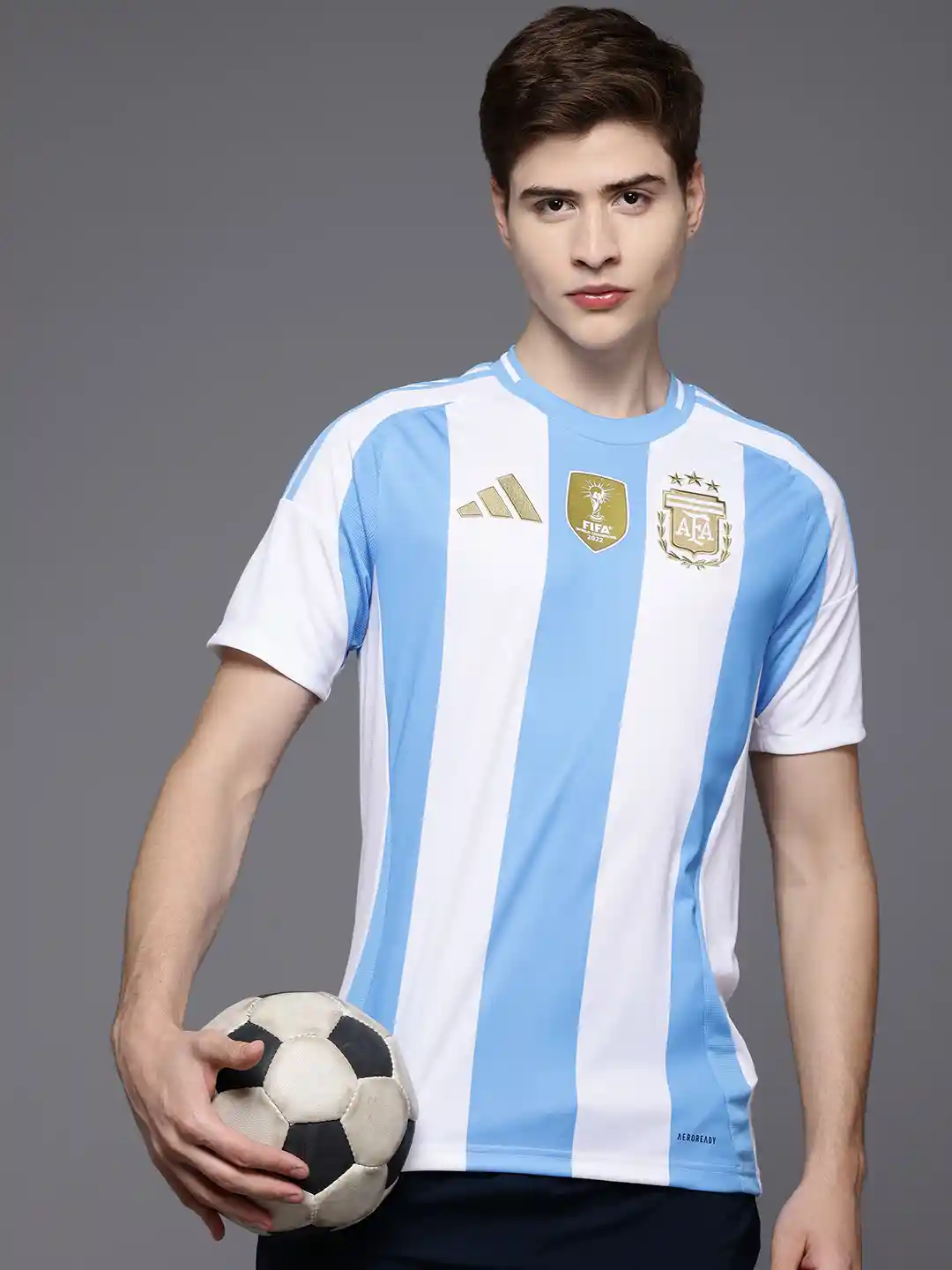 Buy ADIDAS Striped Applique Slim Fit Argentina 24 Home Jersey T