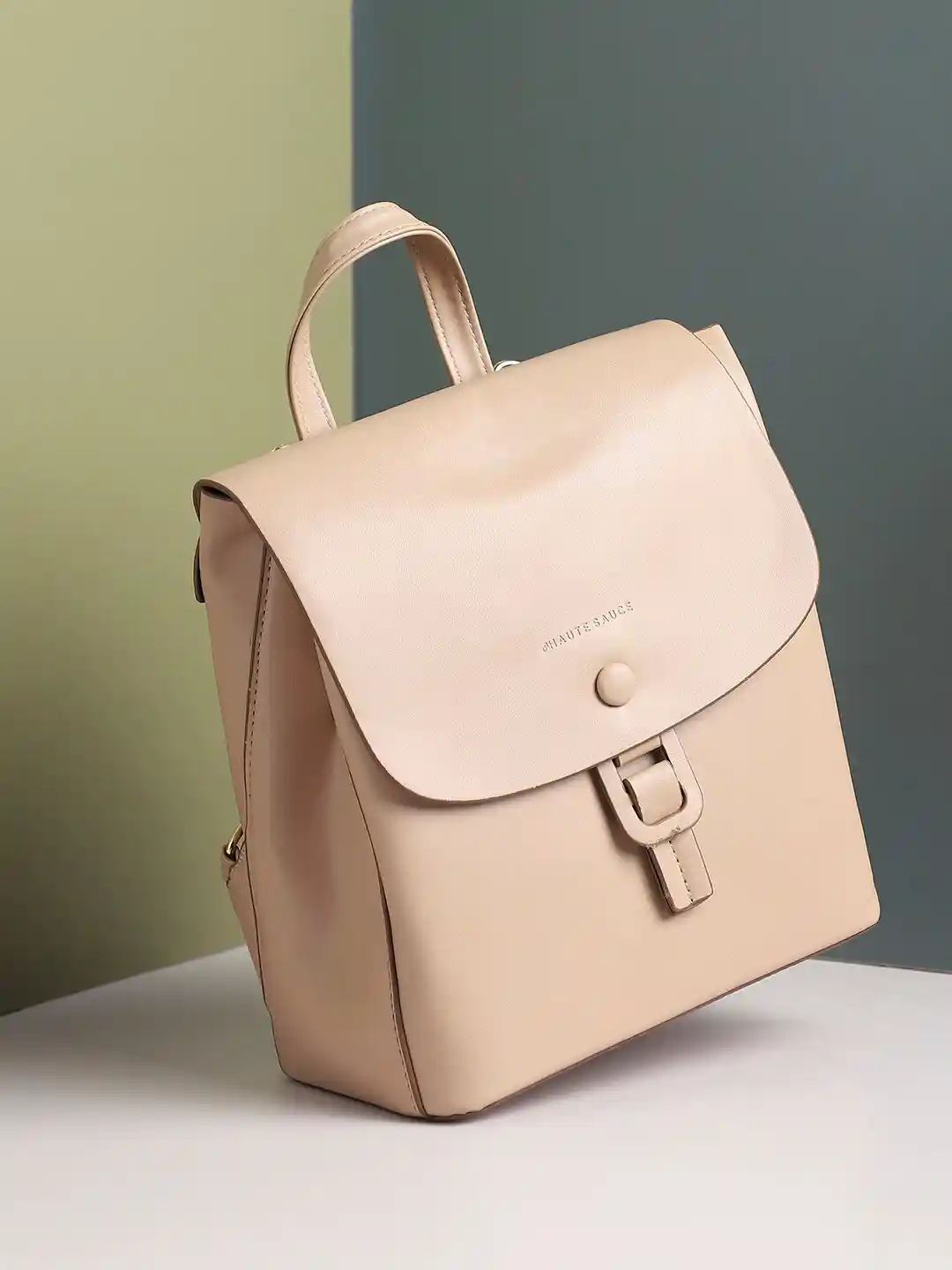 Buy HAUTE SAUCE Buckle Flap Non-Padded Small Leather Backpack