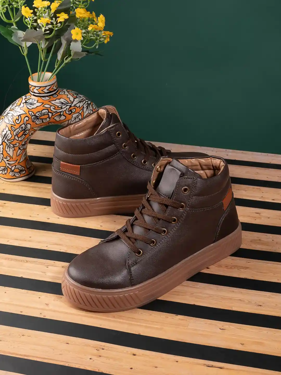 Buy The Roadster Lifestyle Women Brown High-Top Platform Lace