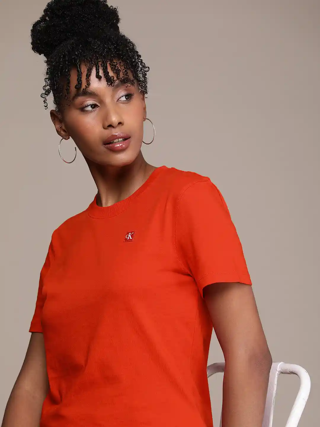 Myntra Tee Shirt Calvin Klein Orange Calvin Klein Jeans Pure