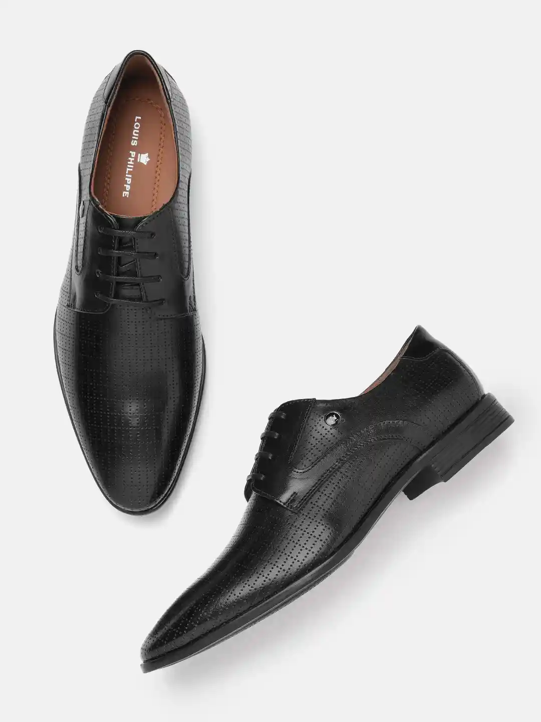 Buy Louis Philippe Men Leather Textured Formal Derbys Formal