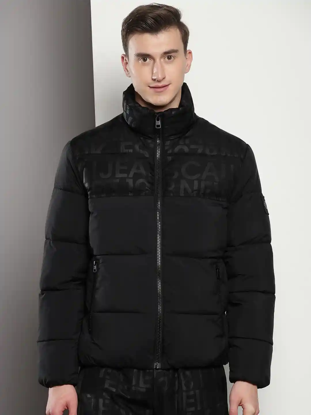 Buy Calvin Klein Printed Mock Collar Puffer Jacket Jackets for