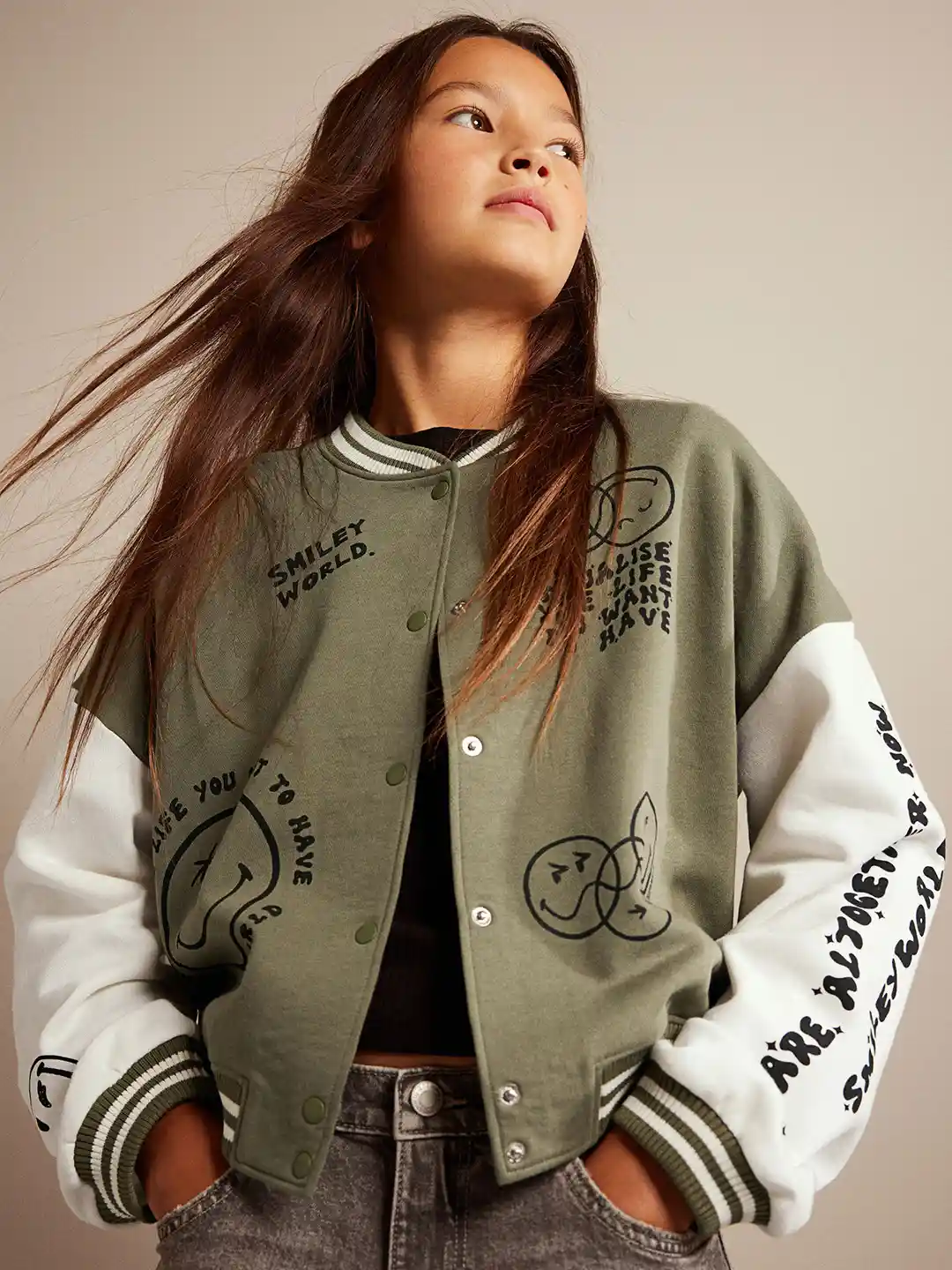 Buy H&M Girls Print-Motif Baseball Jacket Jackets for Girls