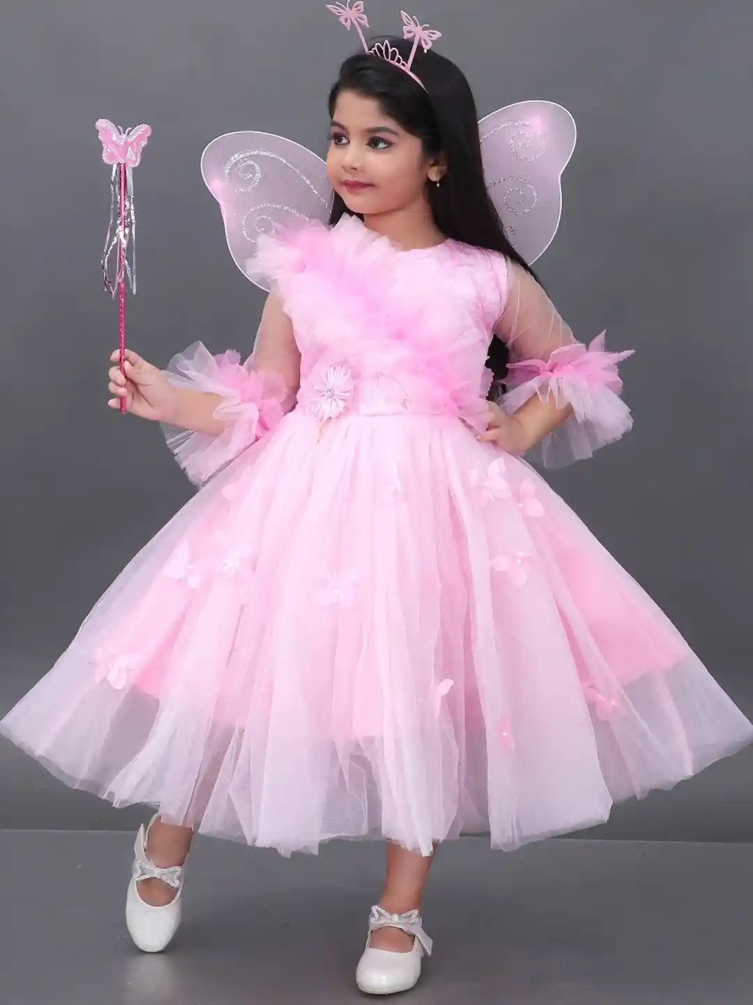 Buy BAESD Girls Floral Net Fit Flare Party Dress Dresses for