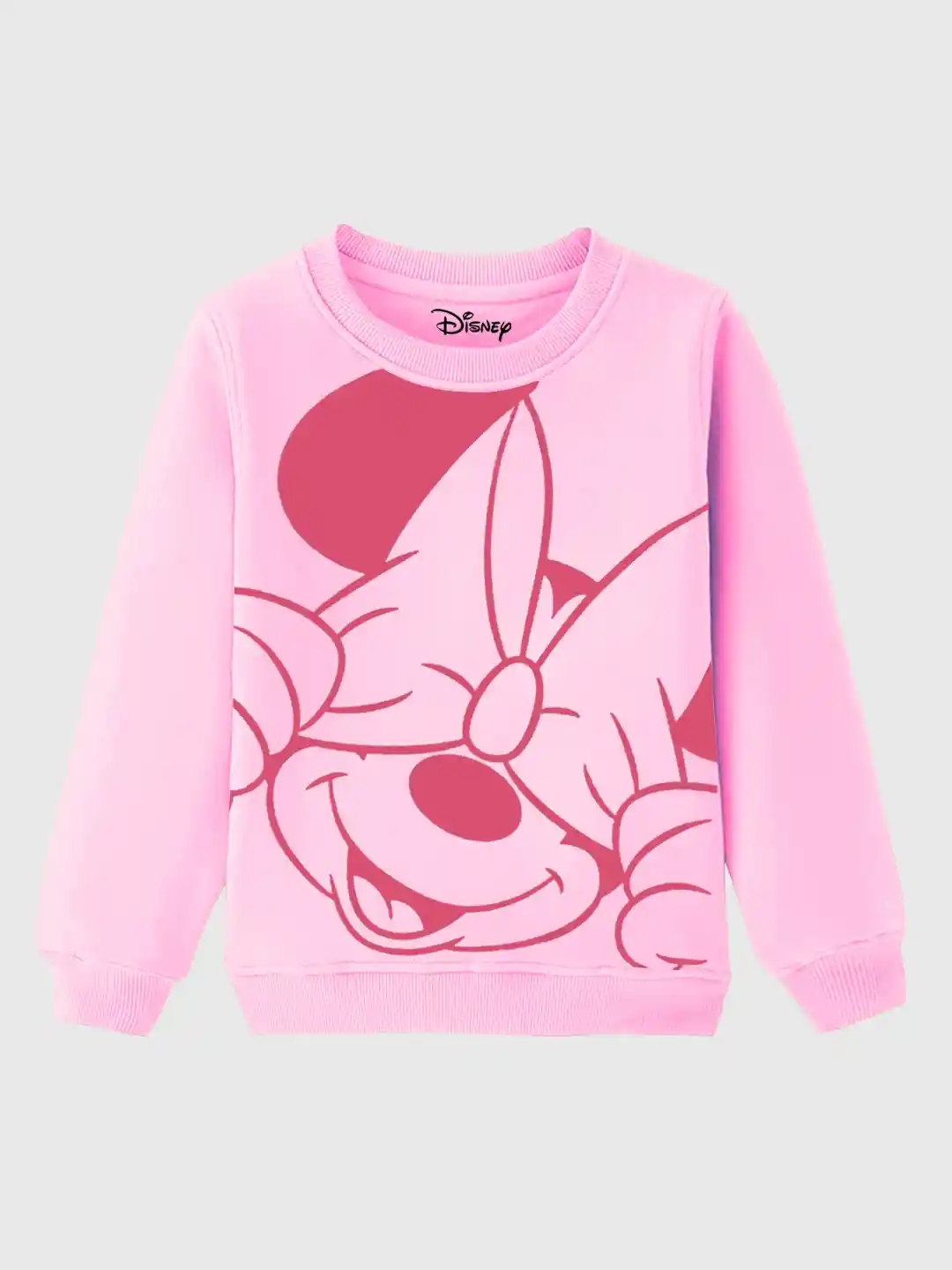 KUCHIPOO Girls Minnie Mouse Printed Fleece Pullover Sweatshirt