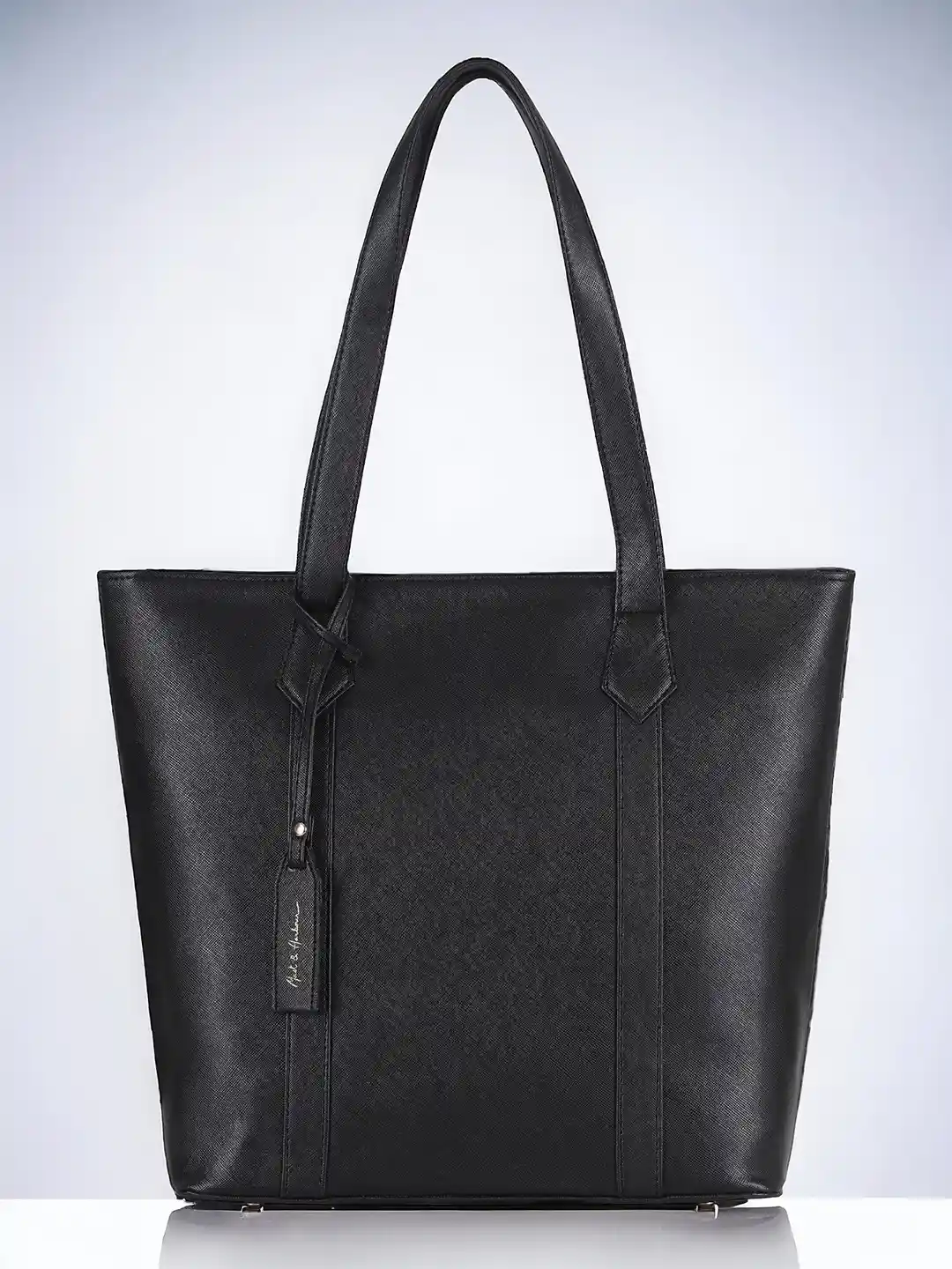 Buy Mast Harbour Black Textured Structured Tote Bag Handbags