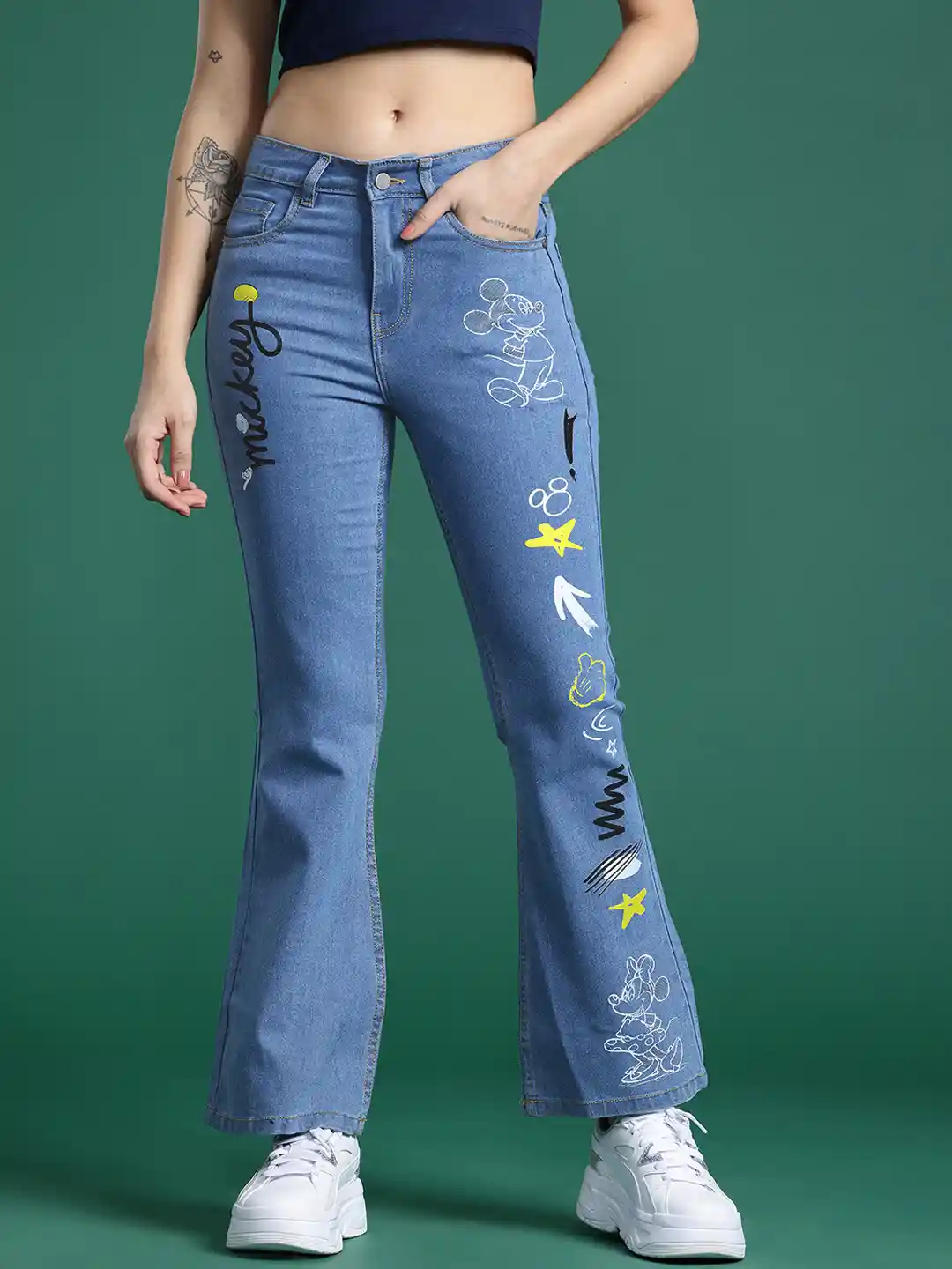 Buy DressBerry Women Slim Flared Printed Stretchable Jeans Jeans