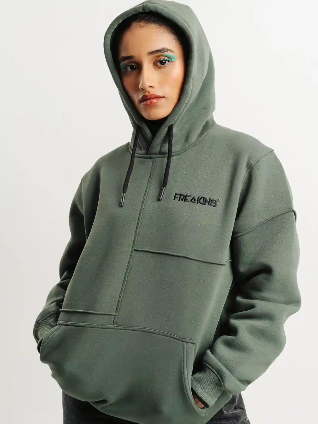 Buy FREAKINS Cotton PISTACHIO CUT SEW HOODIE Sweatshirt