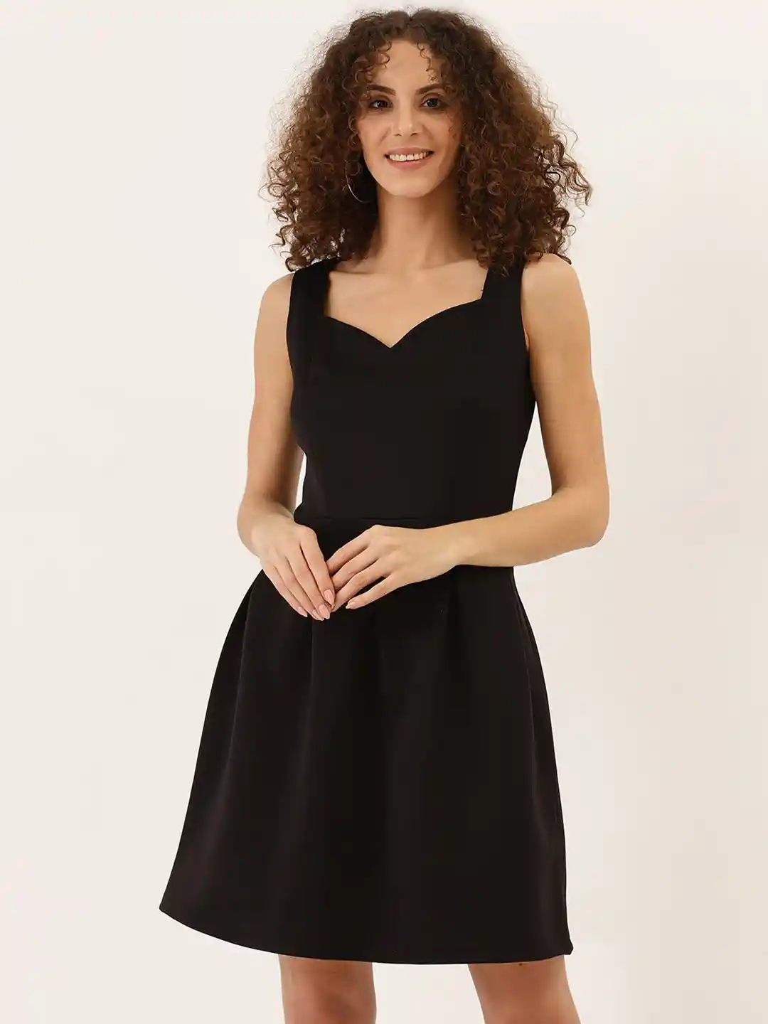 DODO MOA Sweetheart Neck Sleeveless Scuba Fit Flare Dress - Main Image