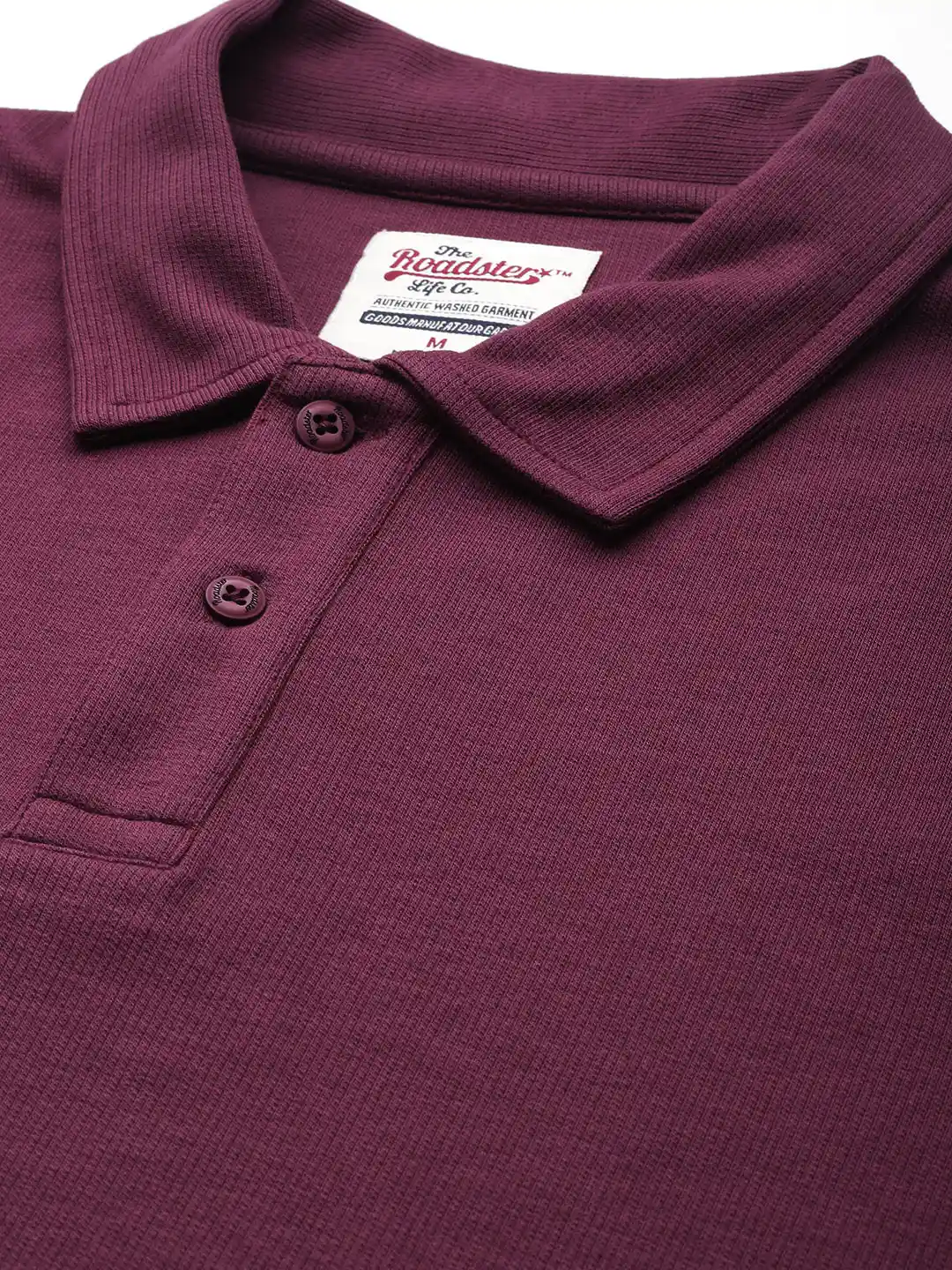 Buy Roadster Men Solid Polo Collar Relaxed Fit T-shirt Tshirts