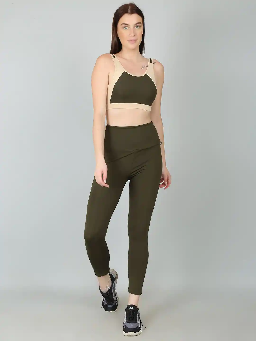 Buy N-Gal Tracksuit Workout Yoga Gym High-Rise Tights Crop Top