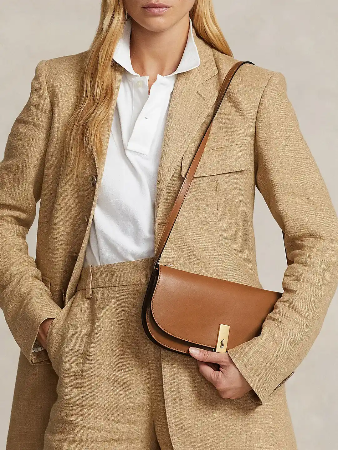 Buy Polo Ralph Lauren Leather Structured Sling Bag Handbags for