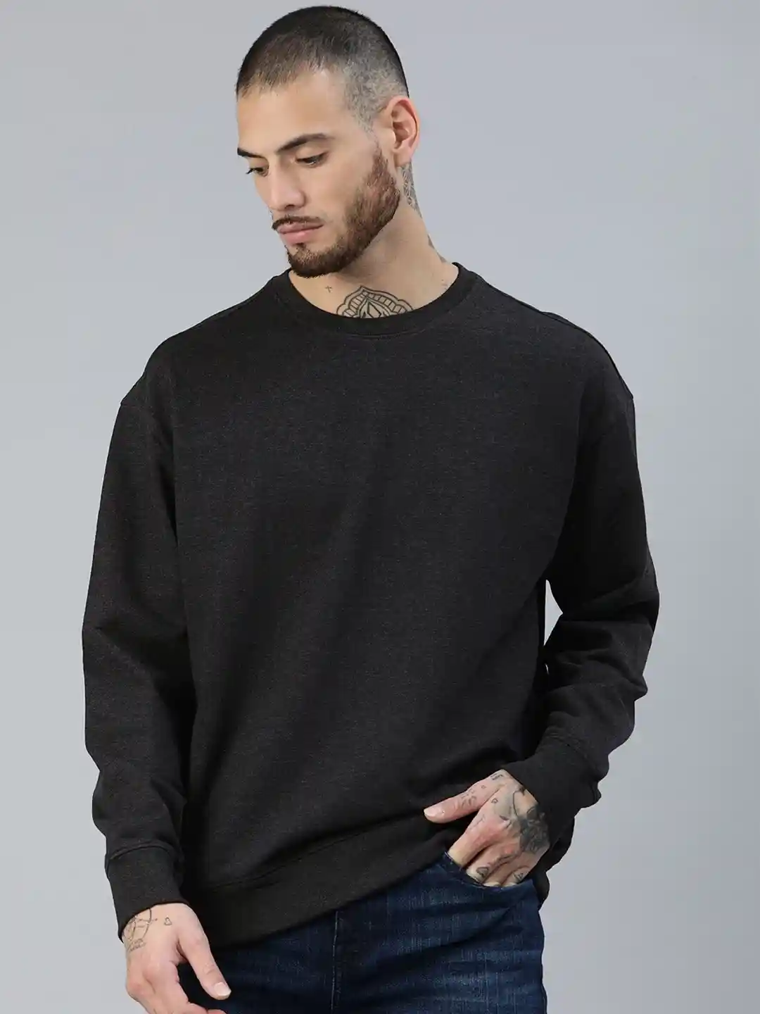 Buy Roadster Round Neck Long Sleeves Cotton Slim Fit Sweatshirts