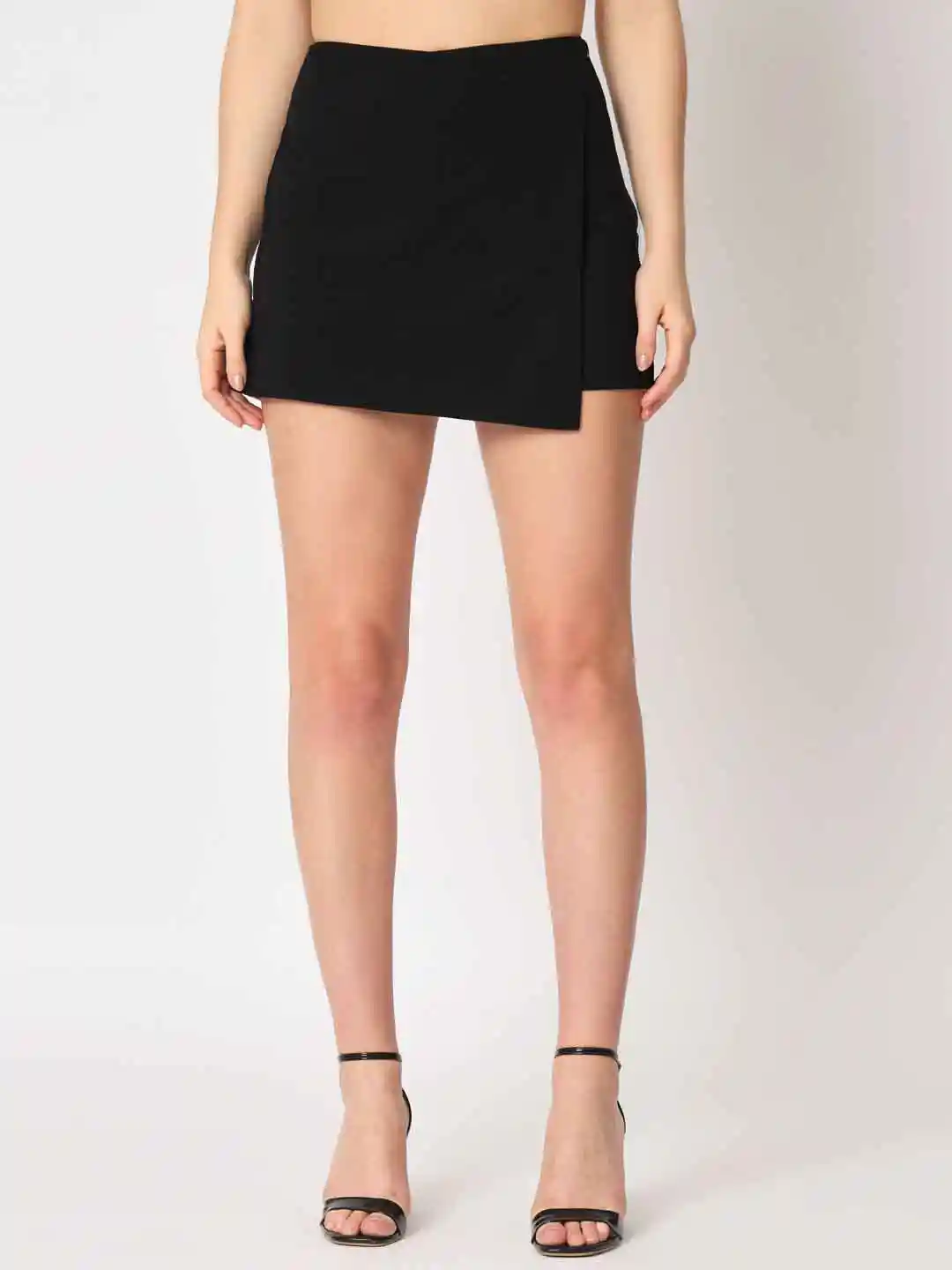 Buy Zastraa Black A line Mini Skort Skirts for Women 27030178