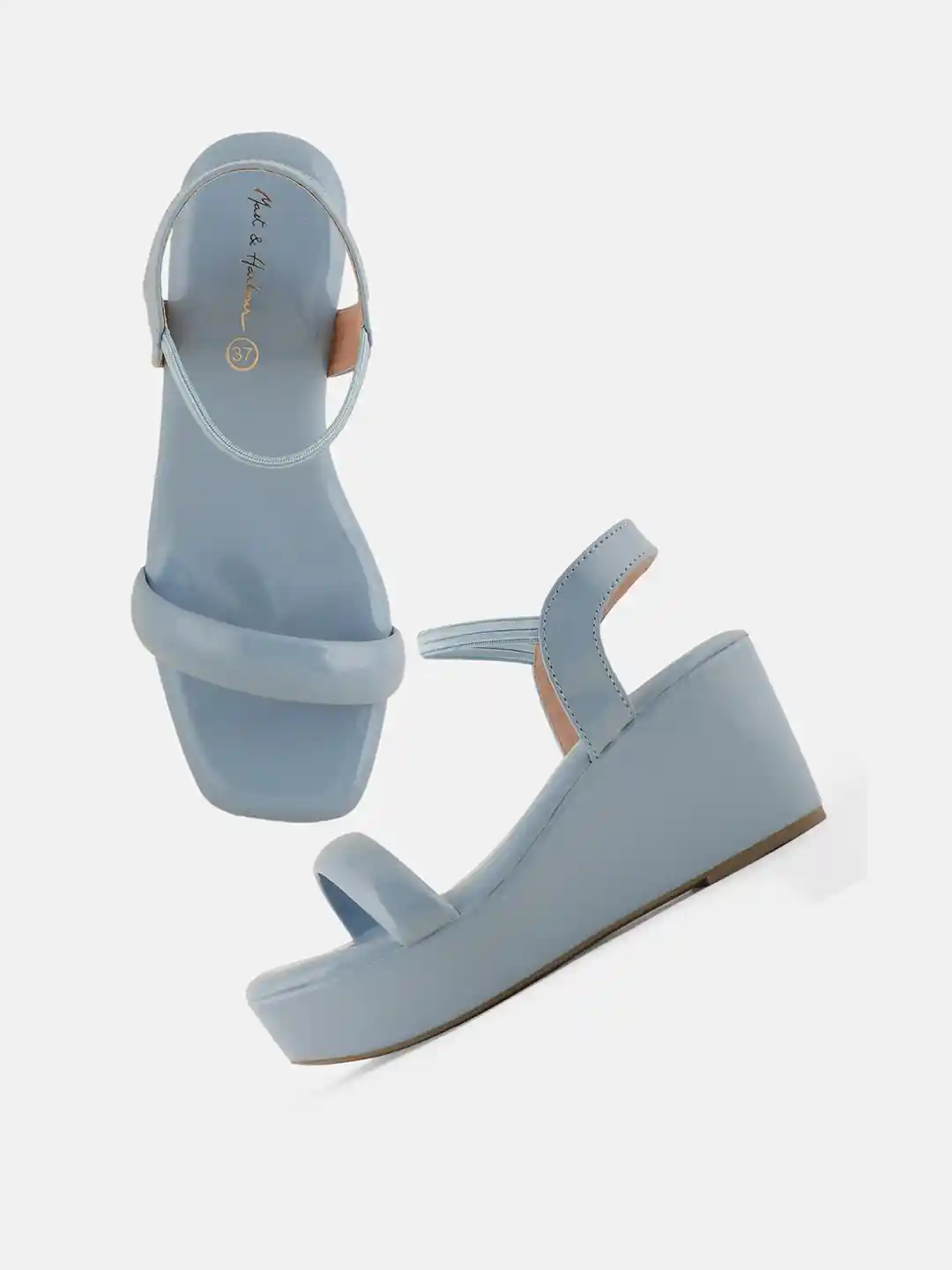 Buy Mast Harbour Blue Open Toe Backstrap Wedge Heels Heels for
