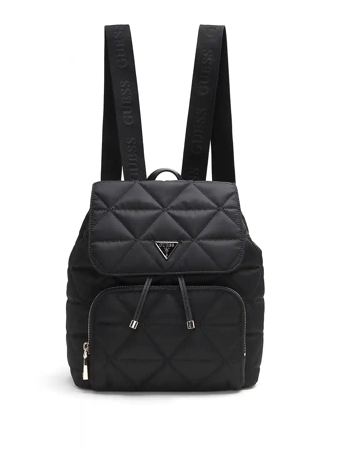 Buy GUESS Women Geometric Textured Small-Sized Flap Backpack with