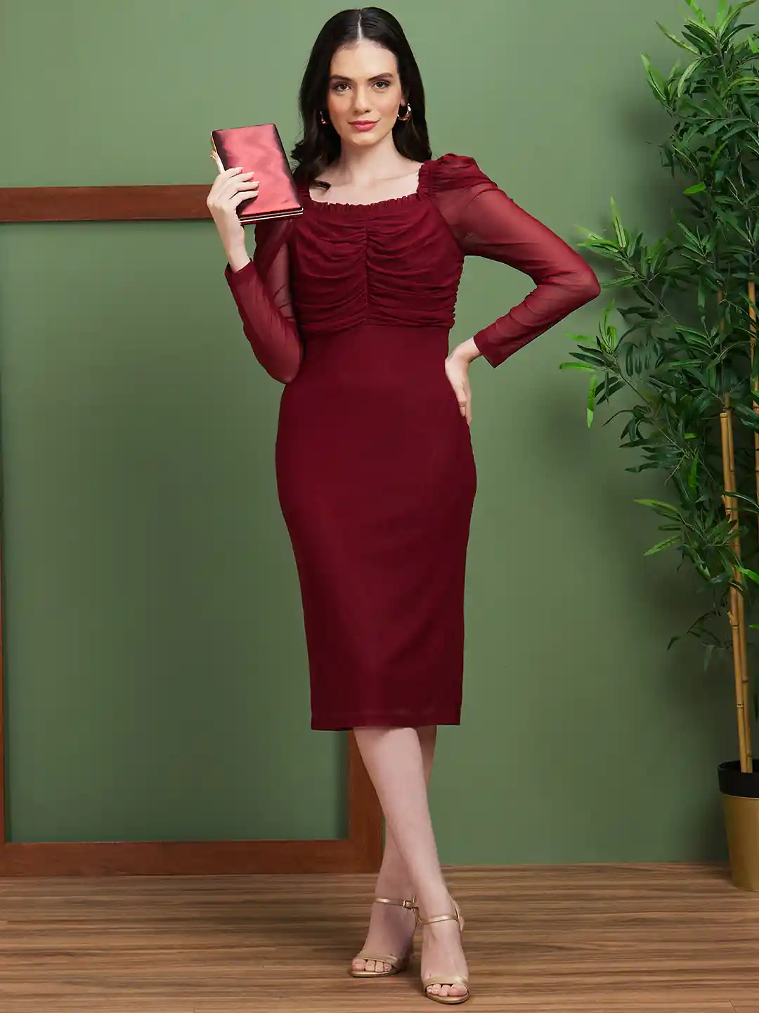 burgundy dress with feather trim Gatsby | High-Neck Maxi Cuffs Size:US Size 22W Main Fabric Content:90% POLYESTER ASOS DESIGN polka dot Feather trim cuffs
