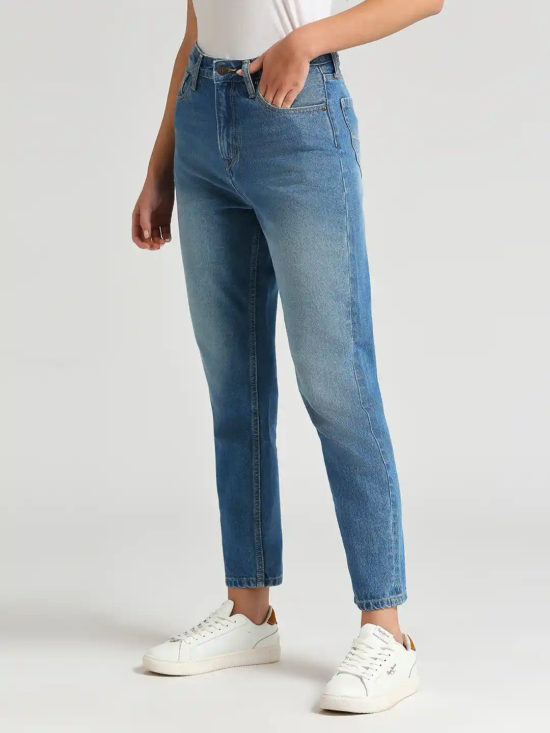 Buy Pepe Jeans Women Relaxed Fit High-Rise Clean Look Heavy Fade
