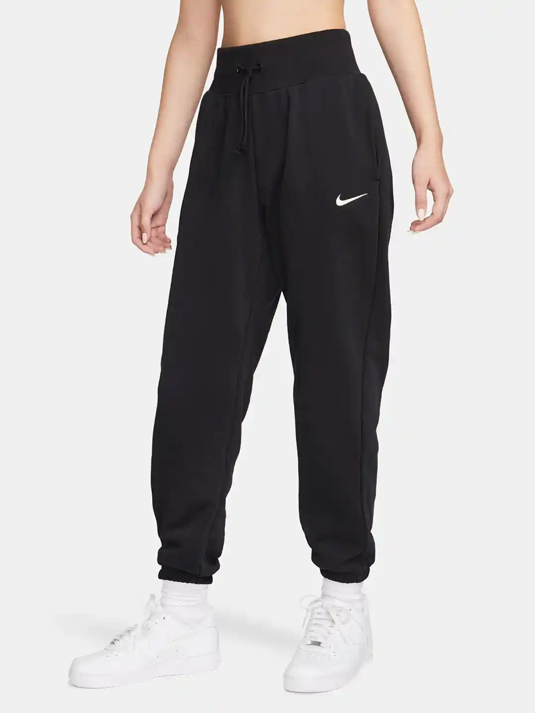Buy Nike Women Black Sportswear Phoenix Fleece Trackpants Track