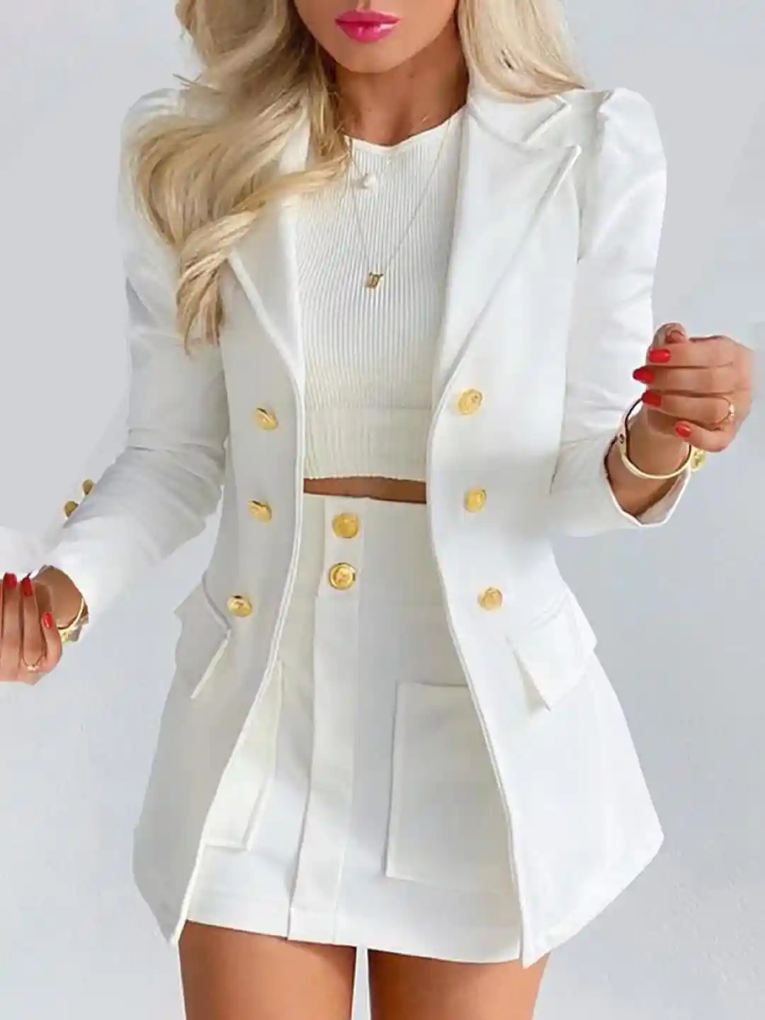Buy Elegant White Blazer and Skirt Co-Ords Co-Ords for Women