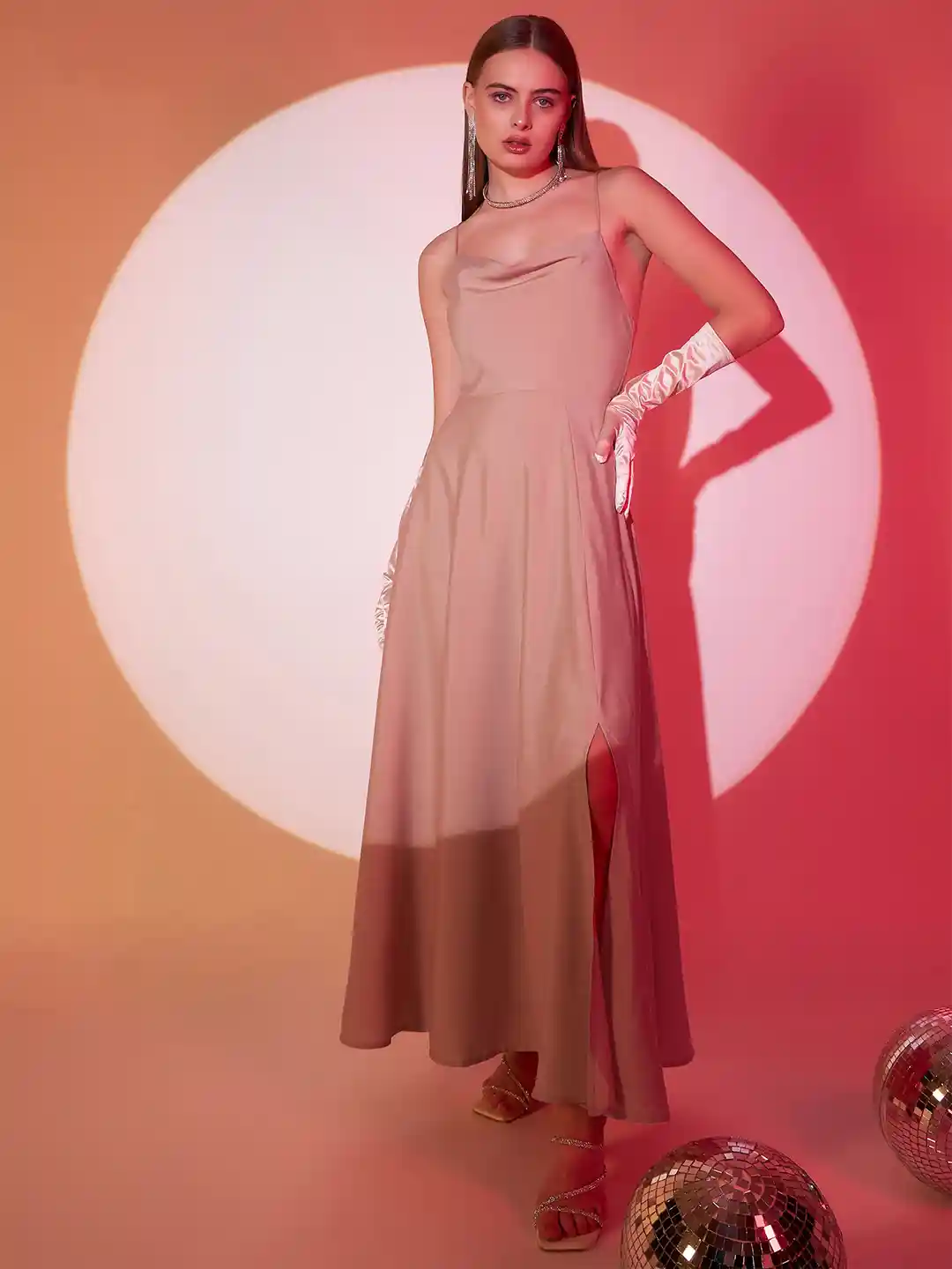 Buy Berrylush Pink Fit Flare Maxi Dress Dresses for Women